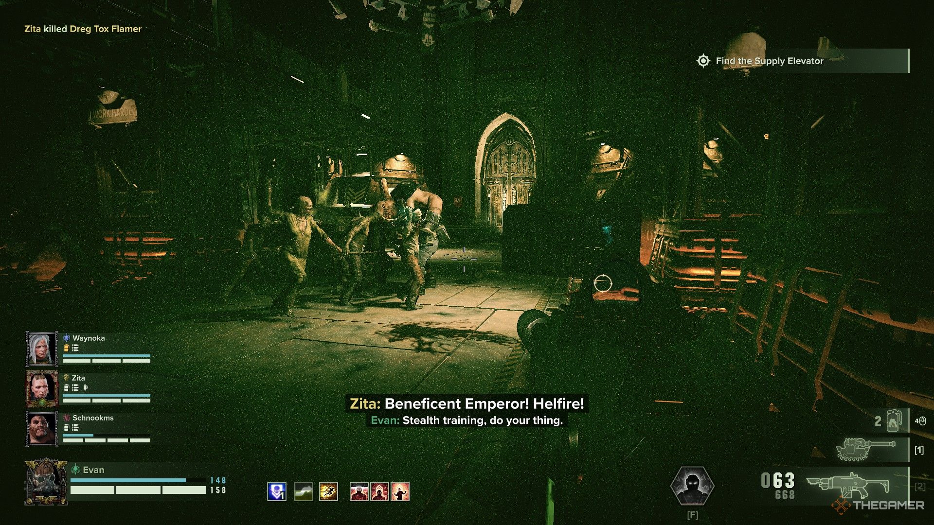 Warhammer 40,000: Darktide - The veteran activating their stealth mode ability.