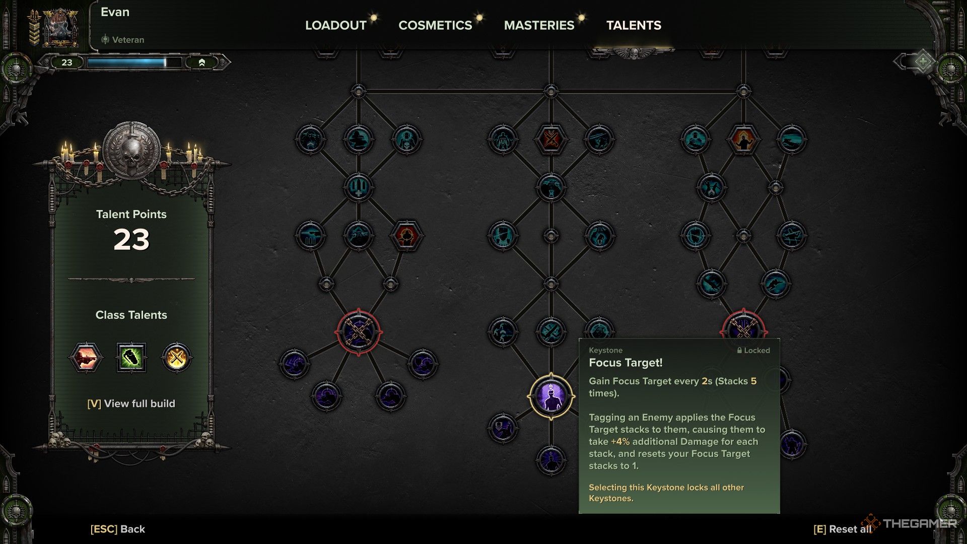 Warhammer 40,000: Darktide - The description of one of the keystone abilities.