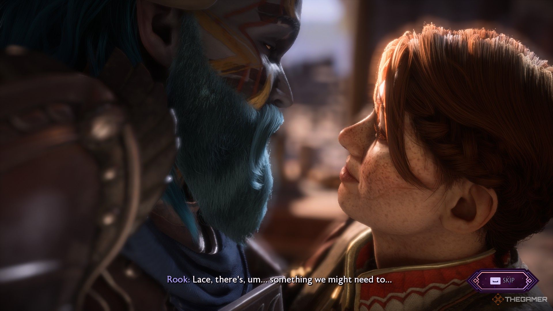 Rook and Harding is about to kiss in Dragon Age: Veilguard.