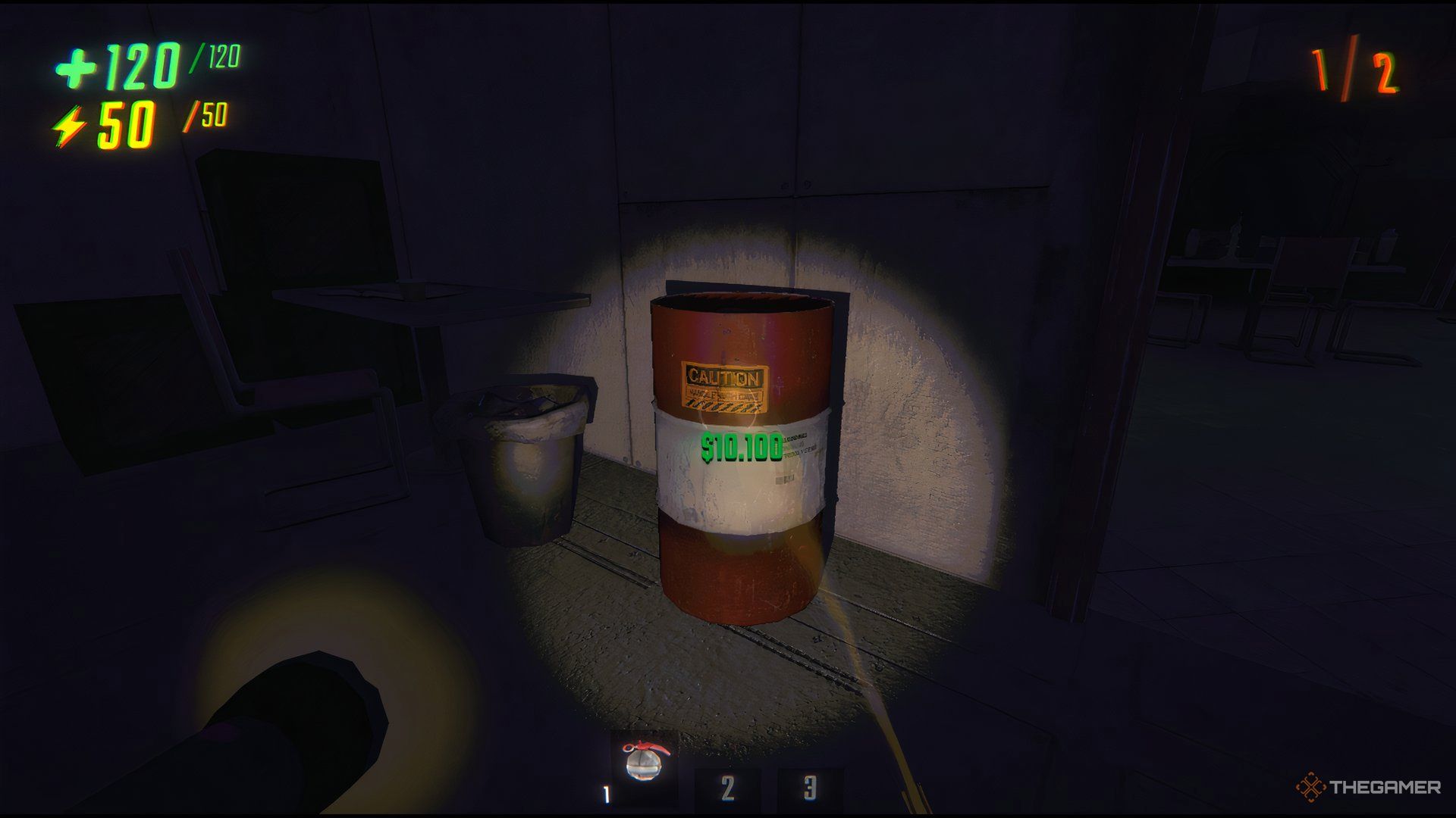 Picking Up A Red Explosive Barrel At Mcjannek Station In Repo.