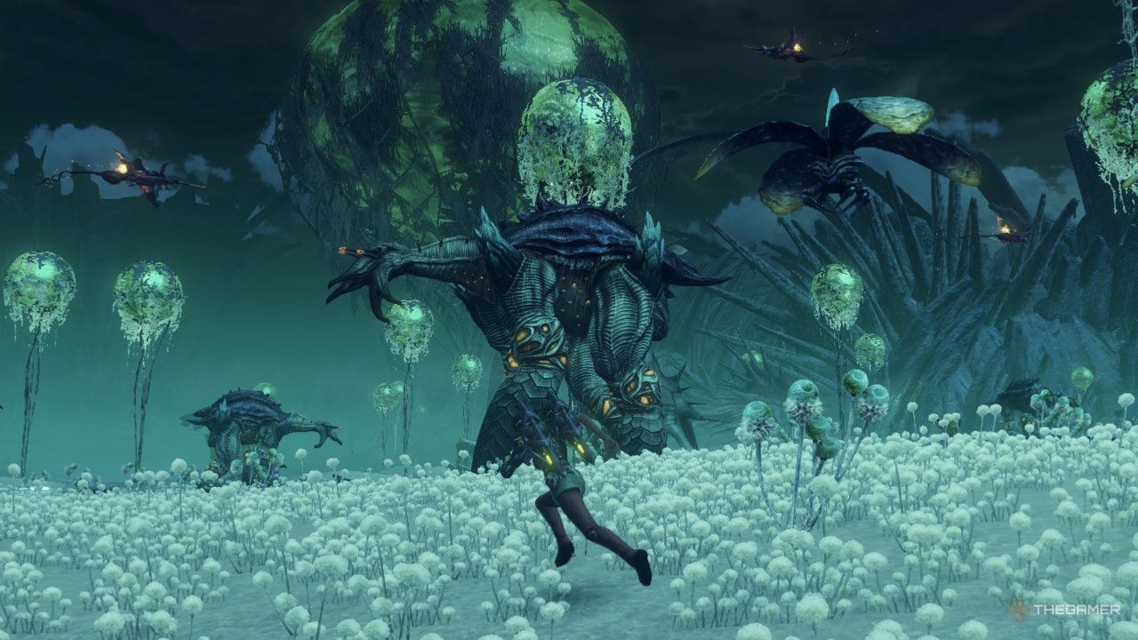 running through sylvalum at night in xenoblade chronicles x definitive edition.