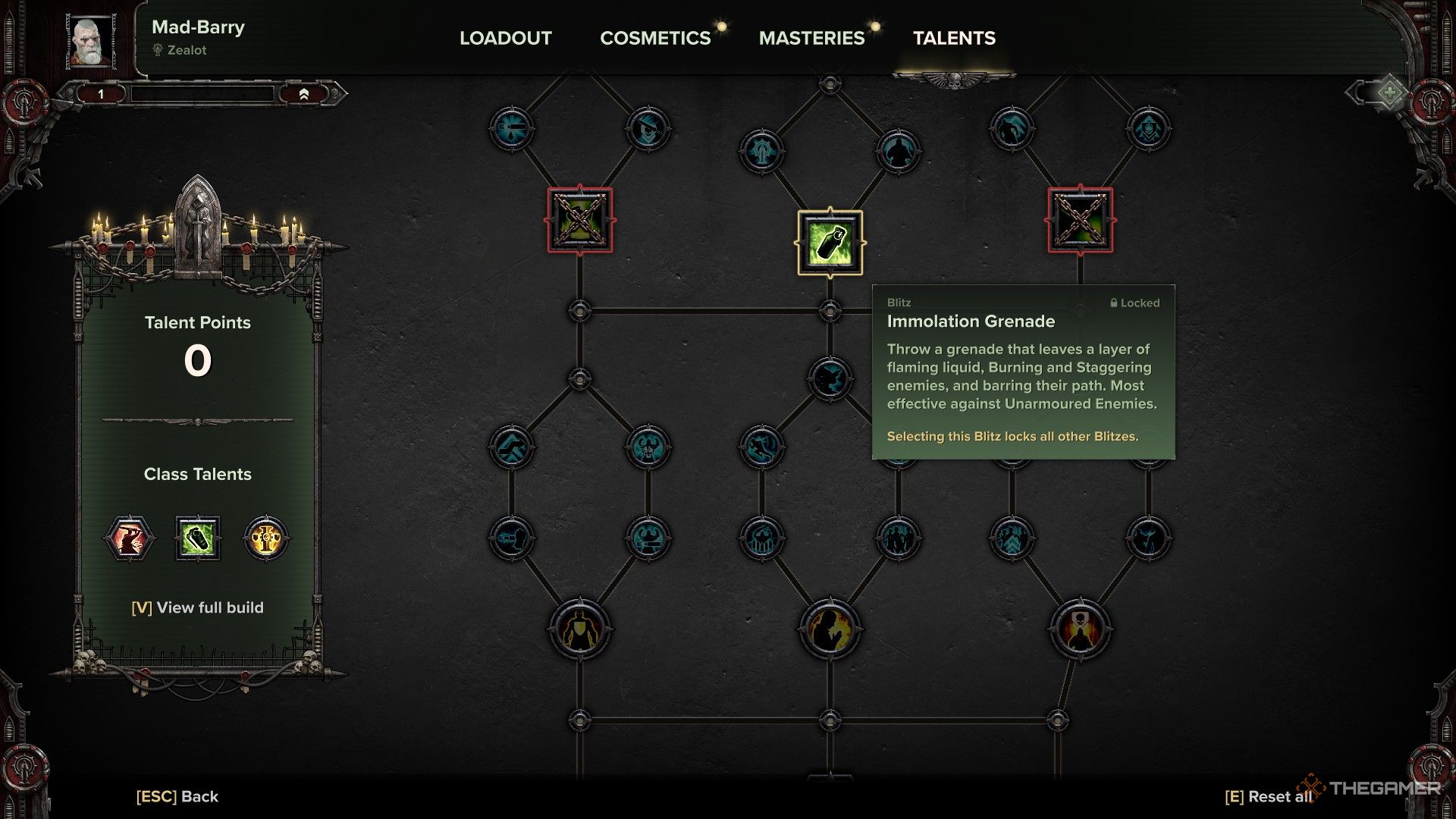 Warhammer 40,000: Darktide - The various grenade options for the Zealot.