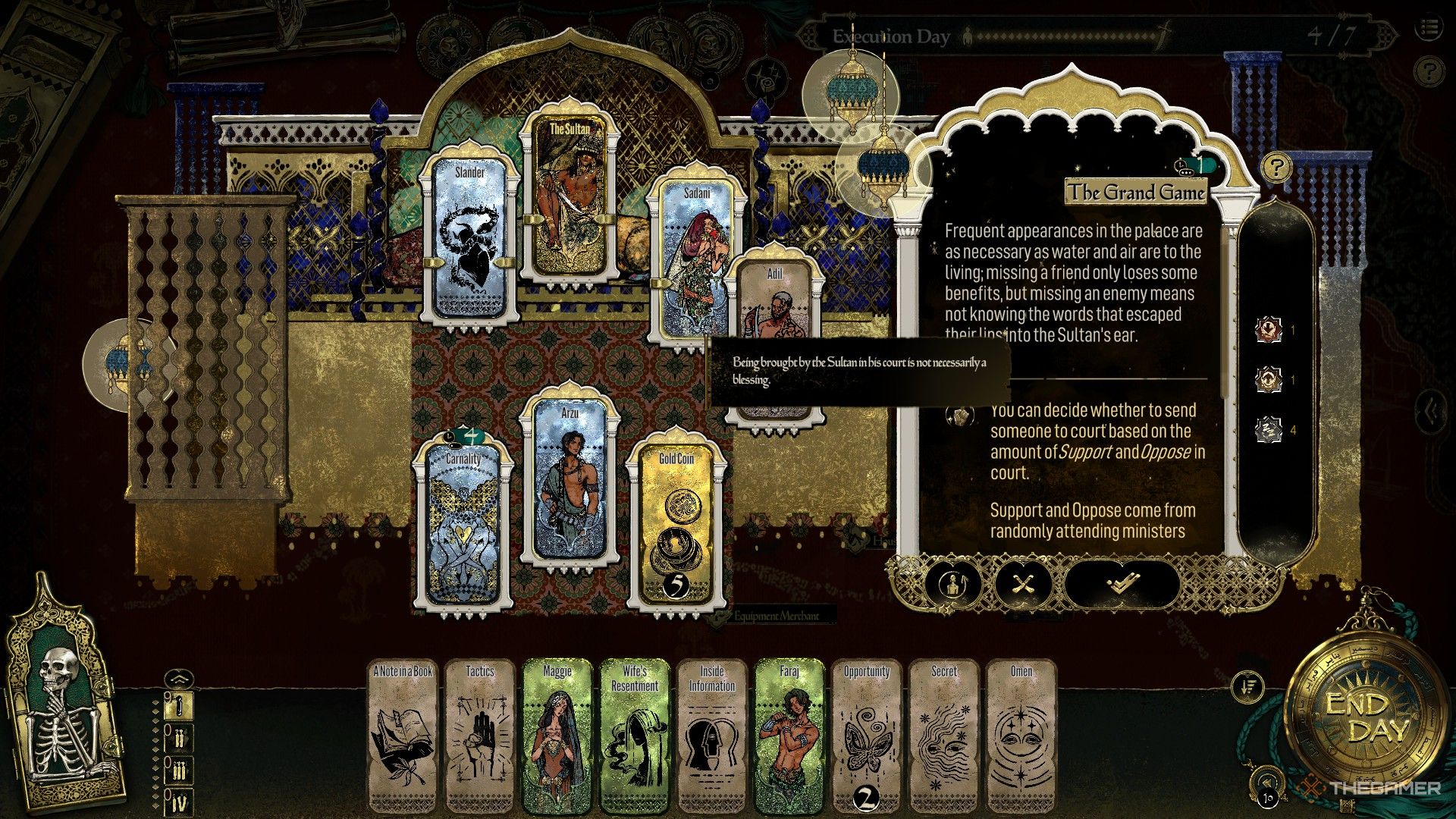 The player in Sultan's Game uses a carnality card on the Sultan's Consort. 