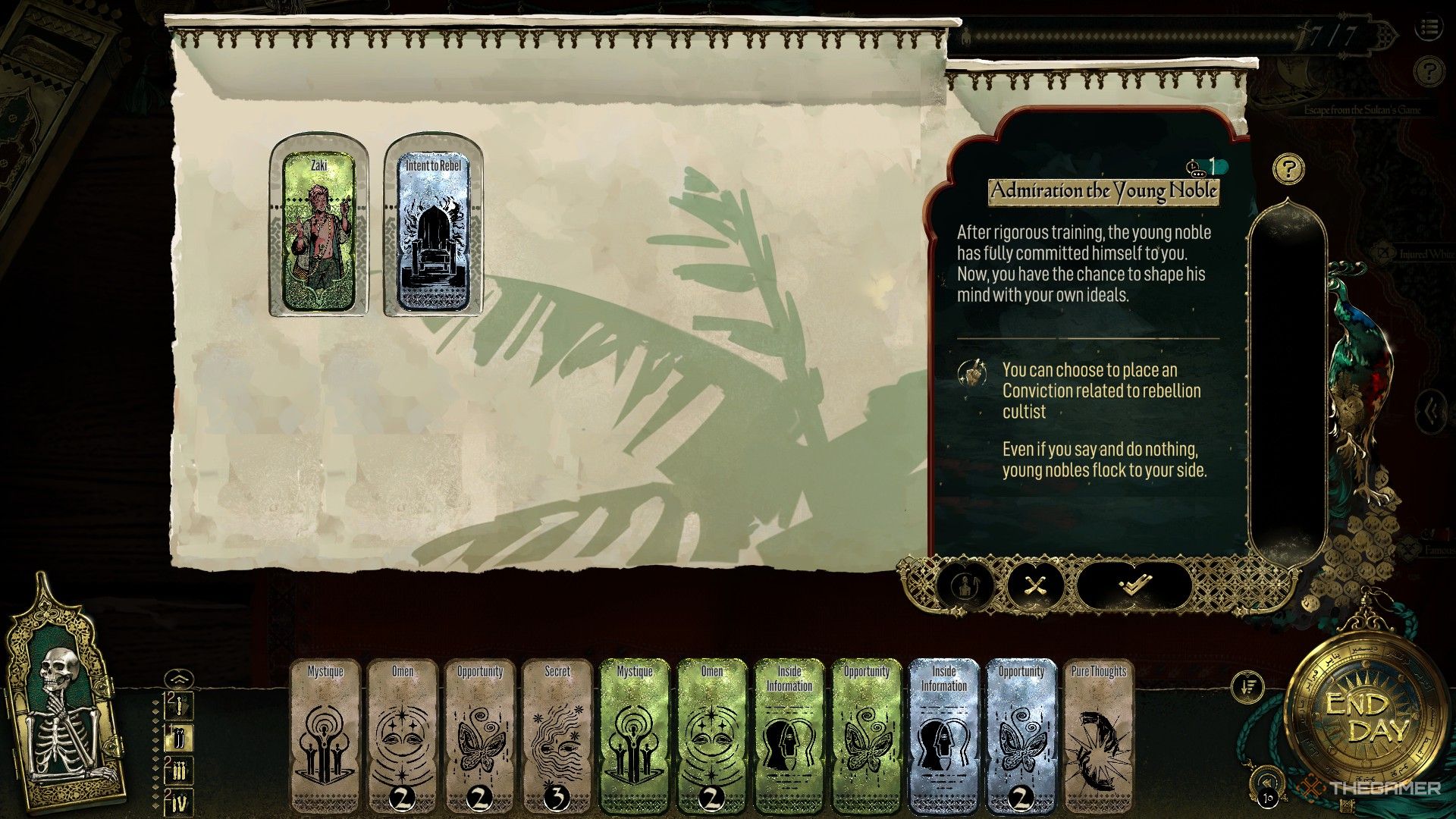 The player in Sultan's Game spreads dissident beliefs to others. 