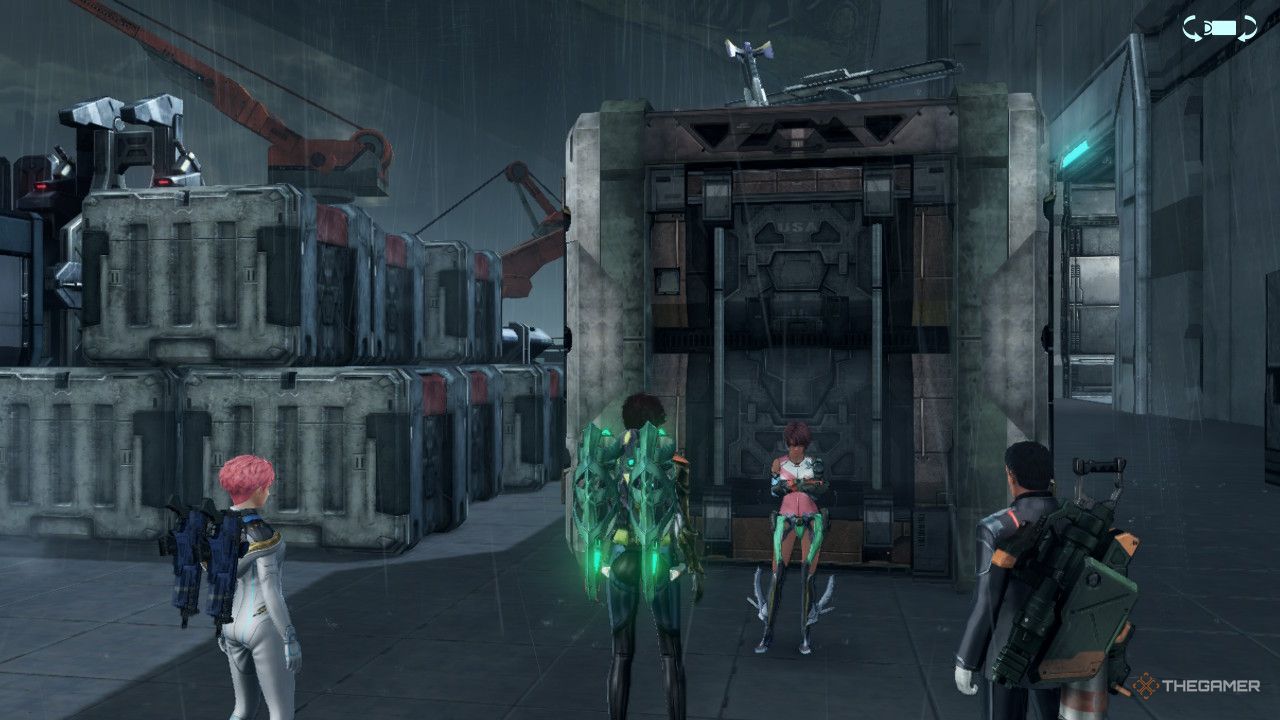 The party talking with Alexa in xenoblade chronicles x definitive edition.