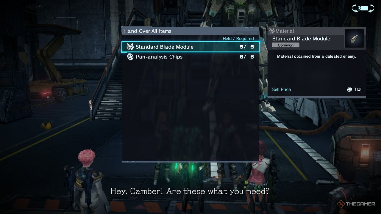 returning the repair materials to camber in xenoblade chronicles x definitive edition.