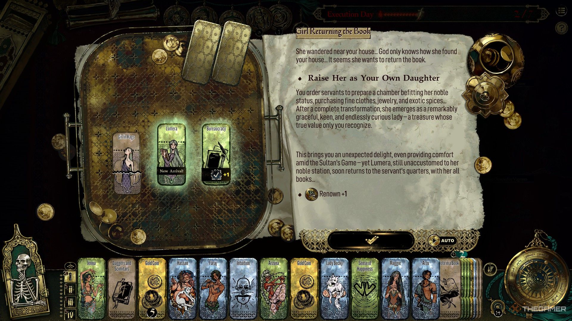 The star touched child Lumera is adopted into the player's family in Sultan's Game. 