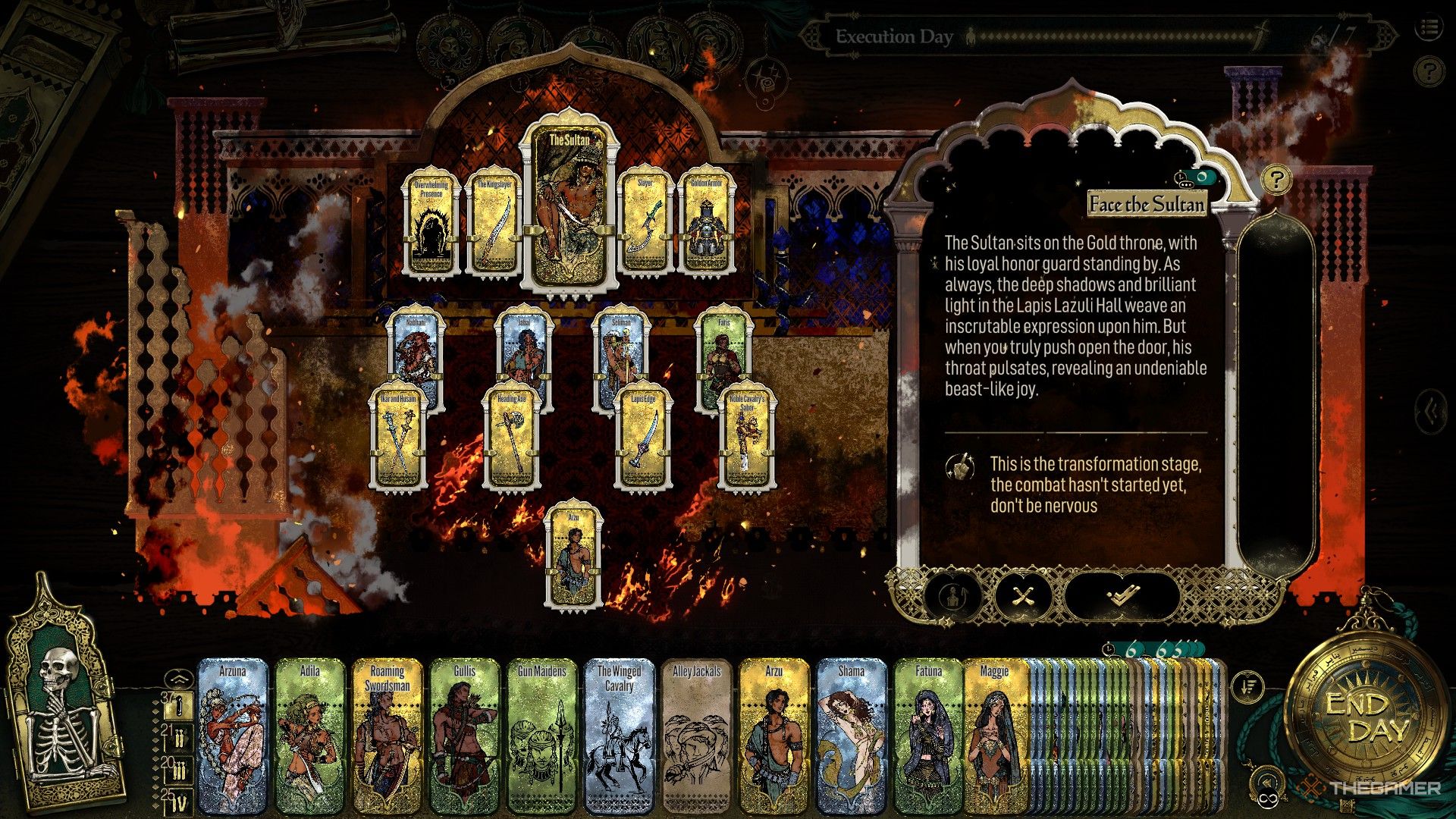 The final battle of Sultan's Game, with the Sultan and their four royal guard. 