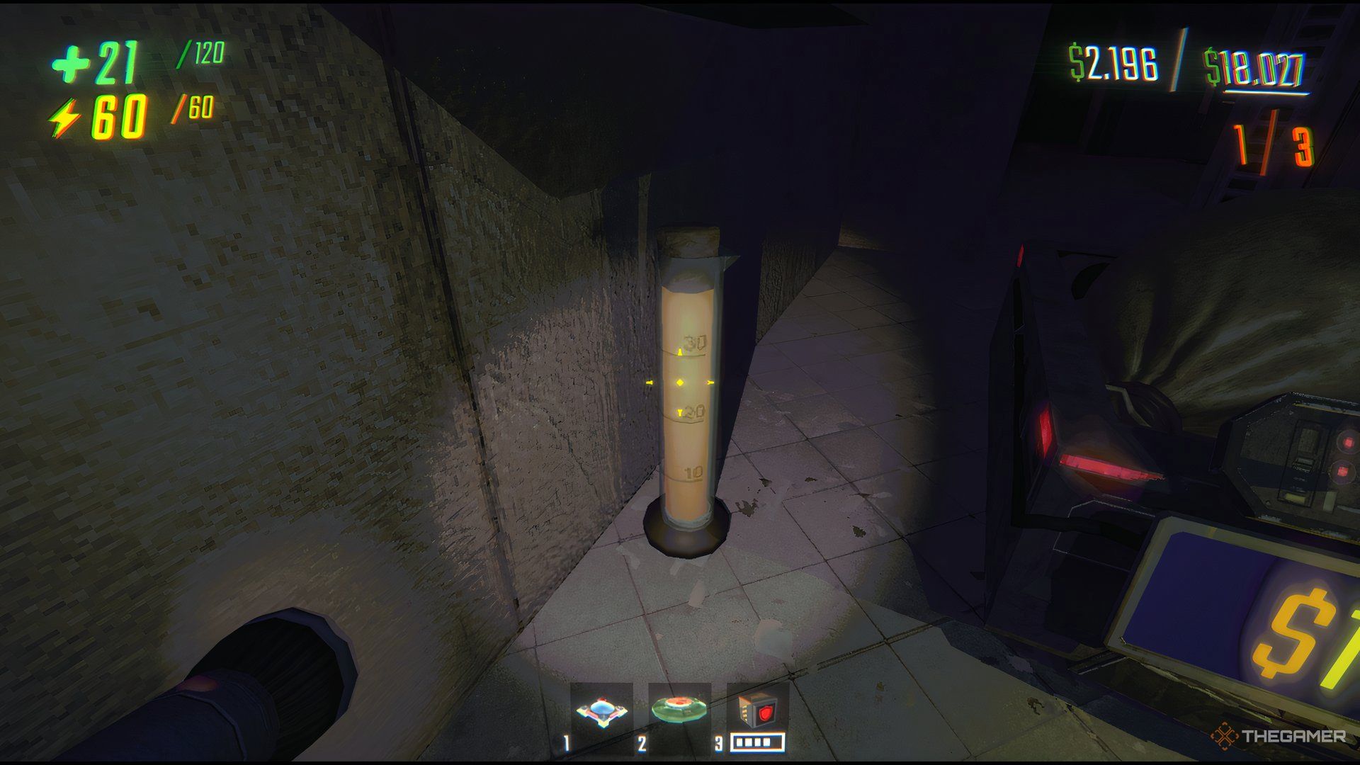 A Test Tube Sitting On The Floor At Mcjannek Station In Repo.