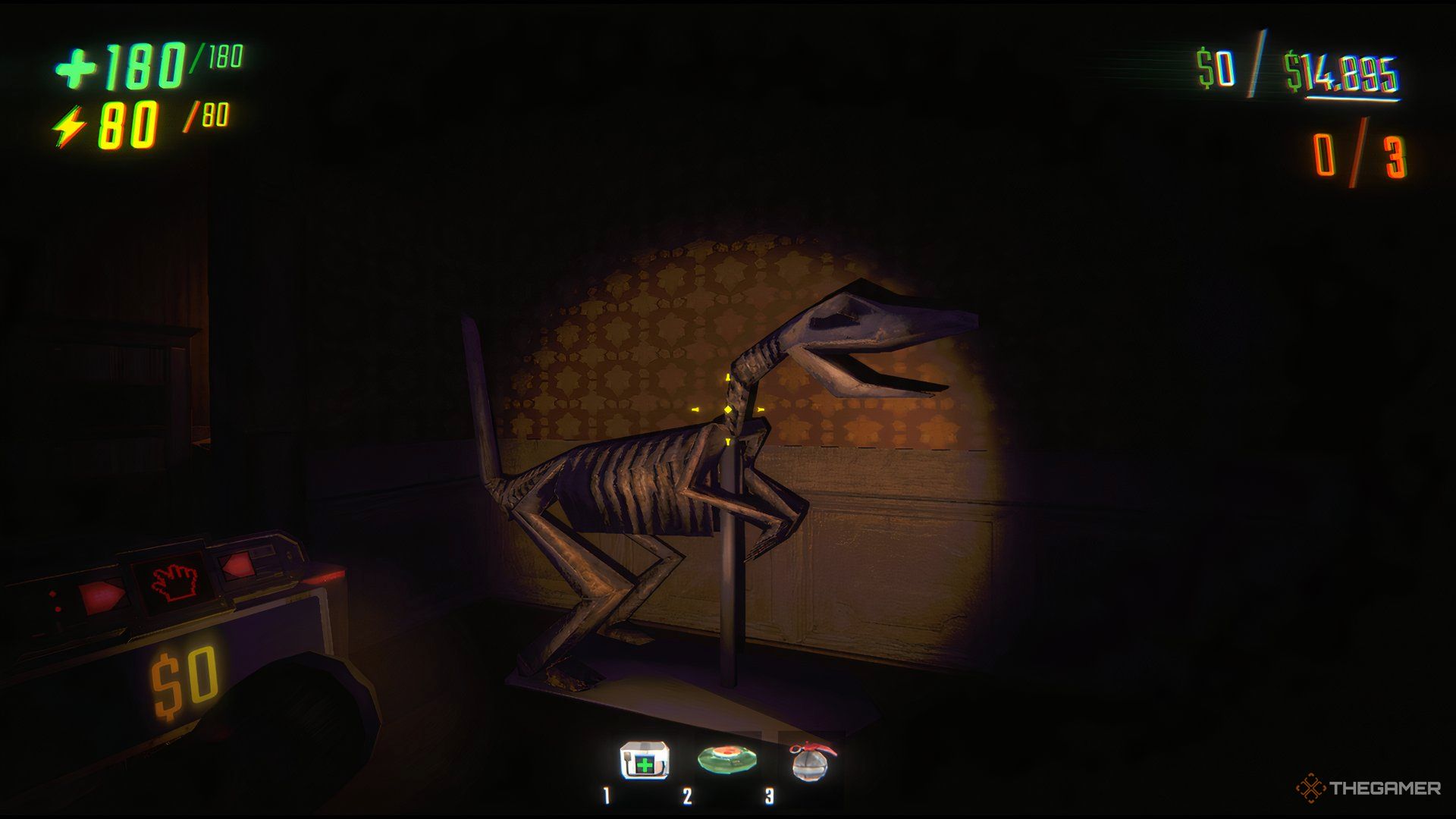 A Dinosaur Skeleton Statue At Headman Manor In Repo.