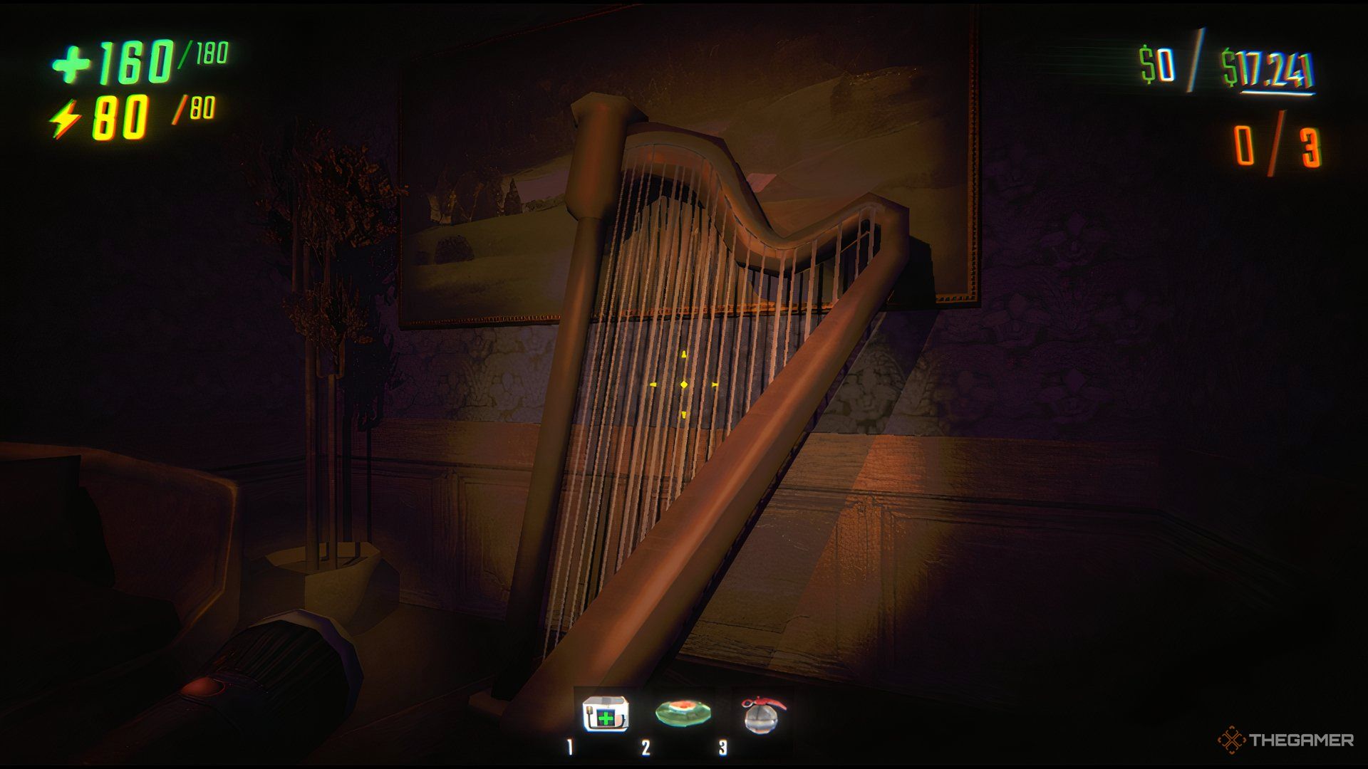 A Harp Leaning Against The Wall At Headman Manor In Repo.
