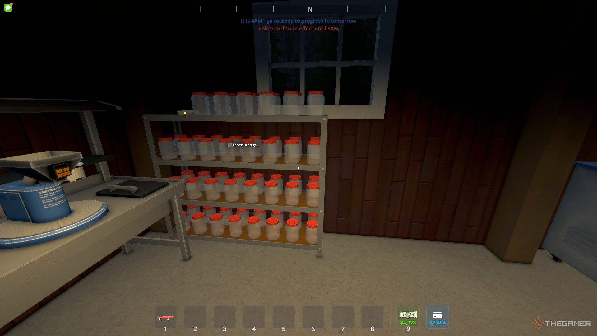 Jars are shown on a shelf in Schedule 1.