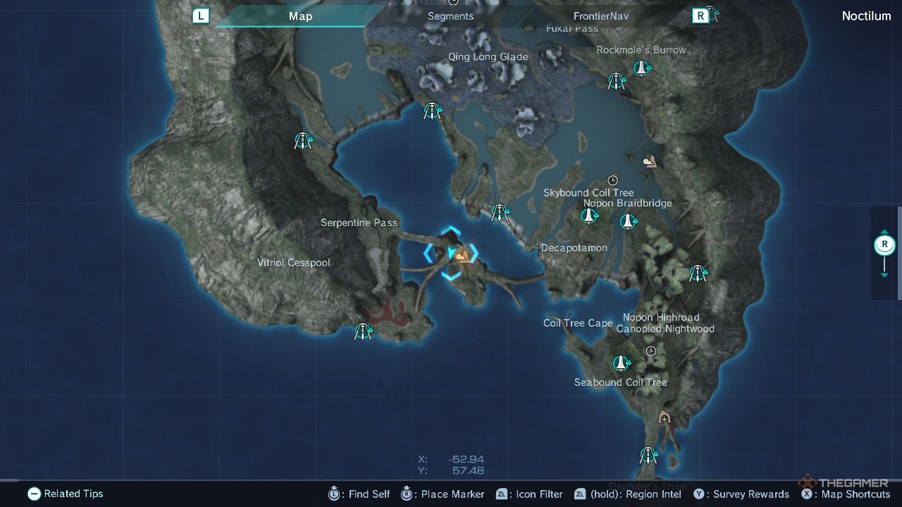 Xenoblade Chronicles x cascade isle map.