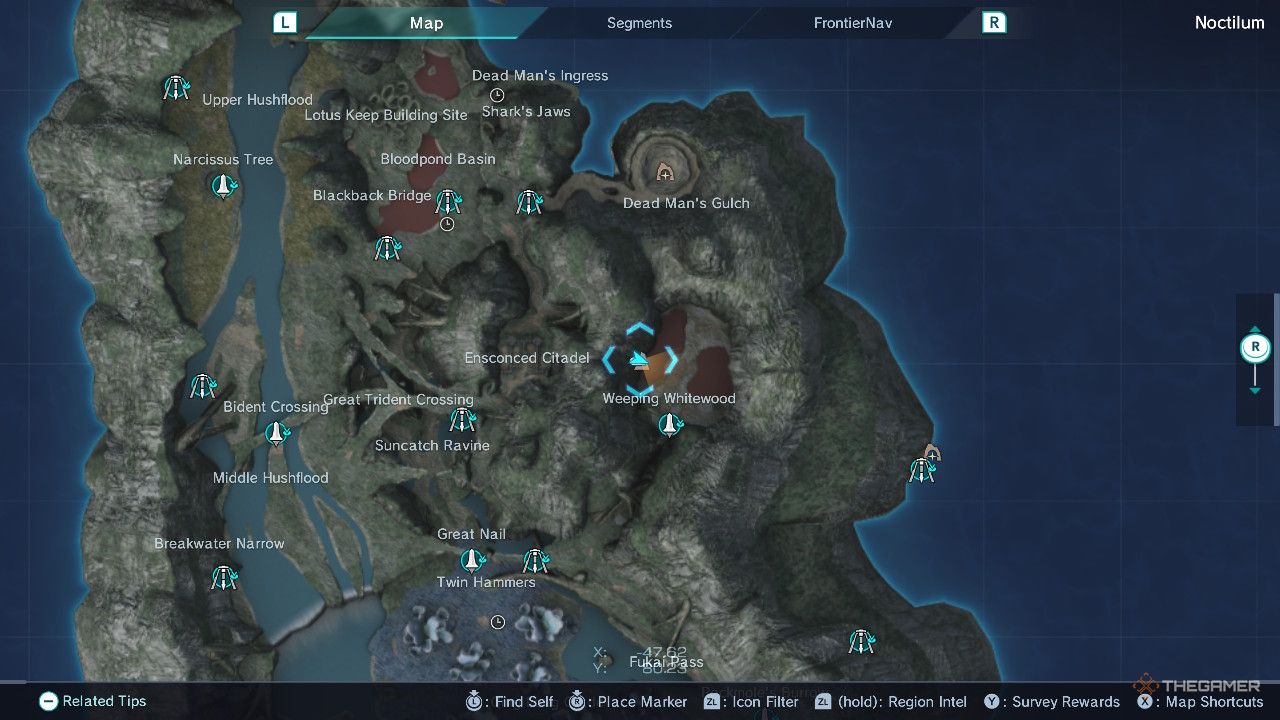 Xenoblade Chronicles x skygazer's atrium map.
