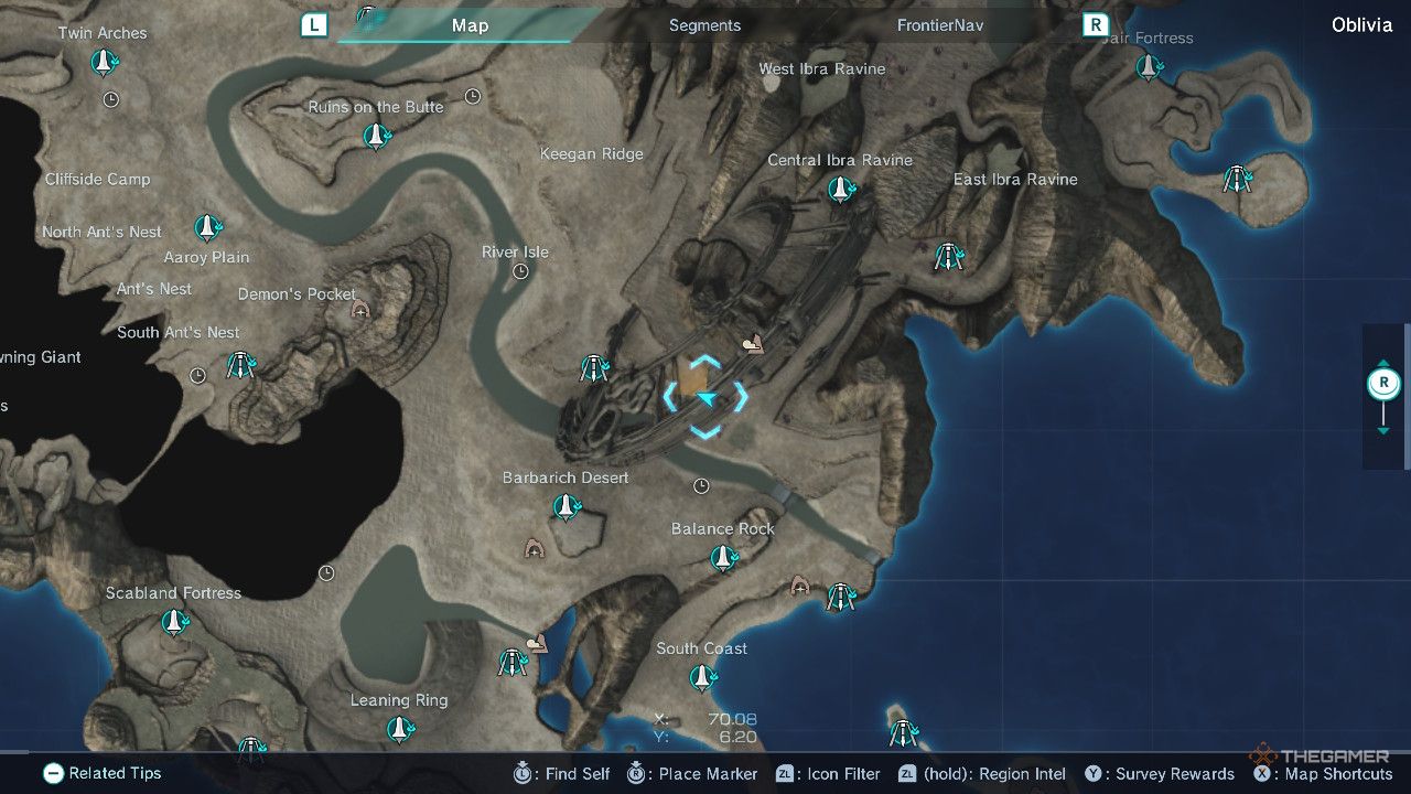 Xenoblade Chronicles x atop the giant ring map.
