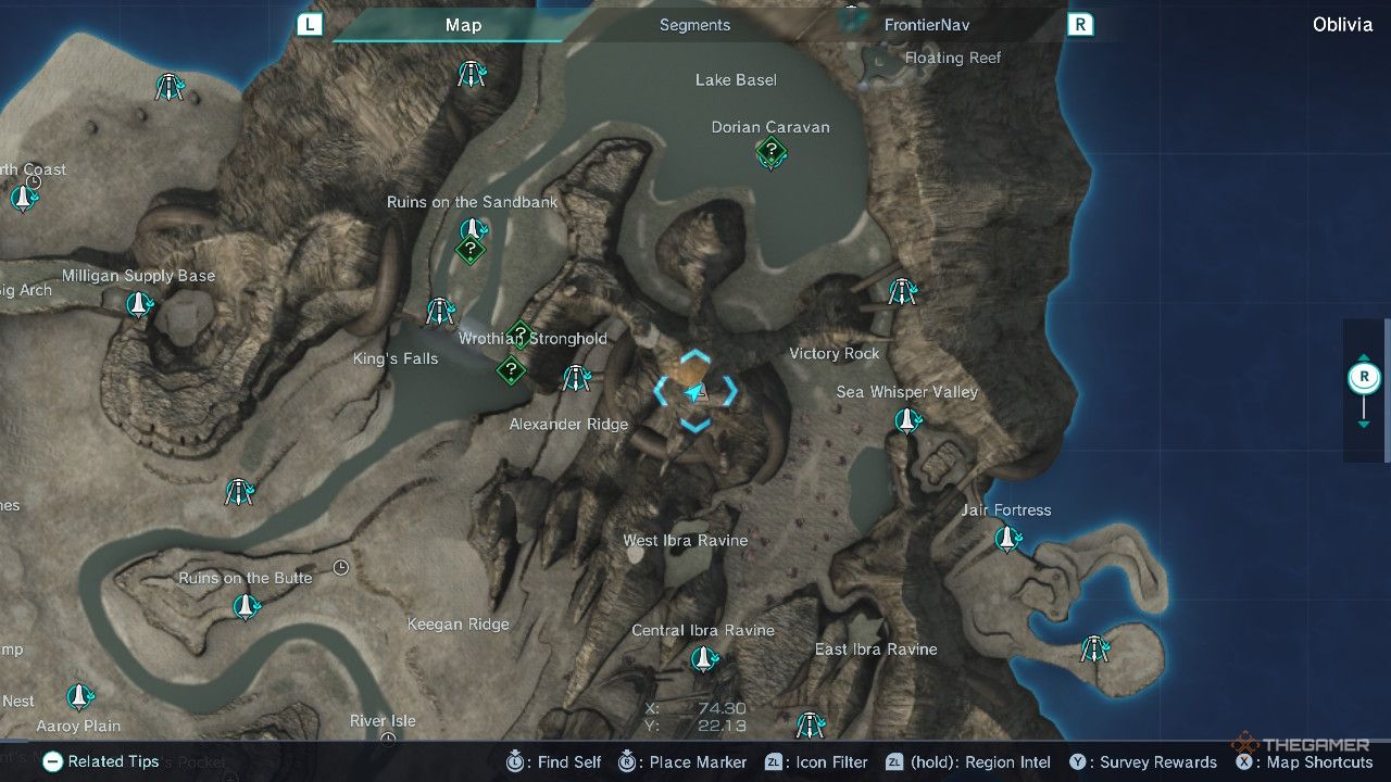 Xenoblade Chronicles x mount edge peak map.