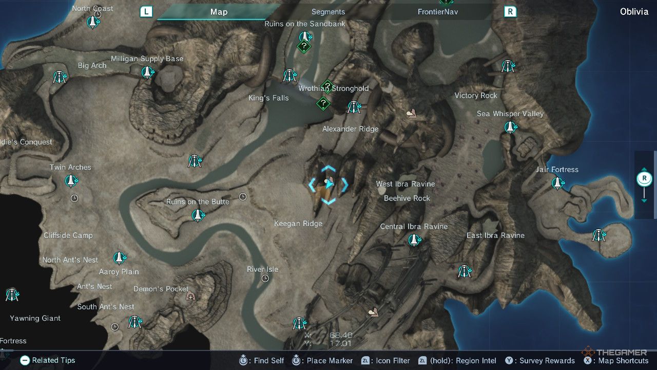 Xenoblade Chronicles x kintrees map.