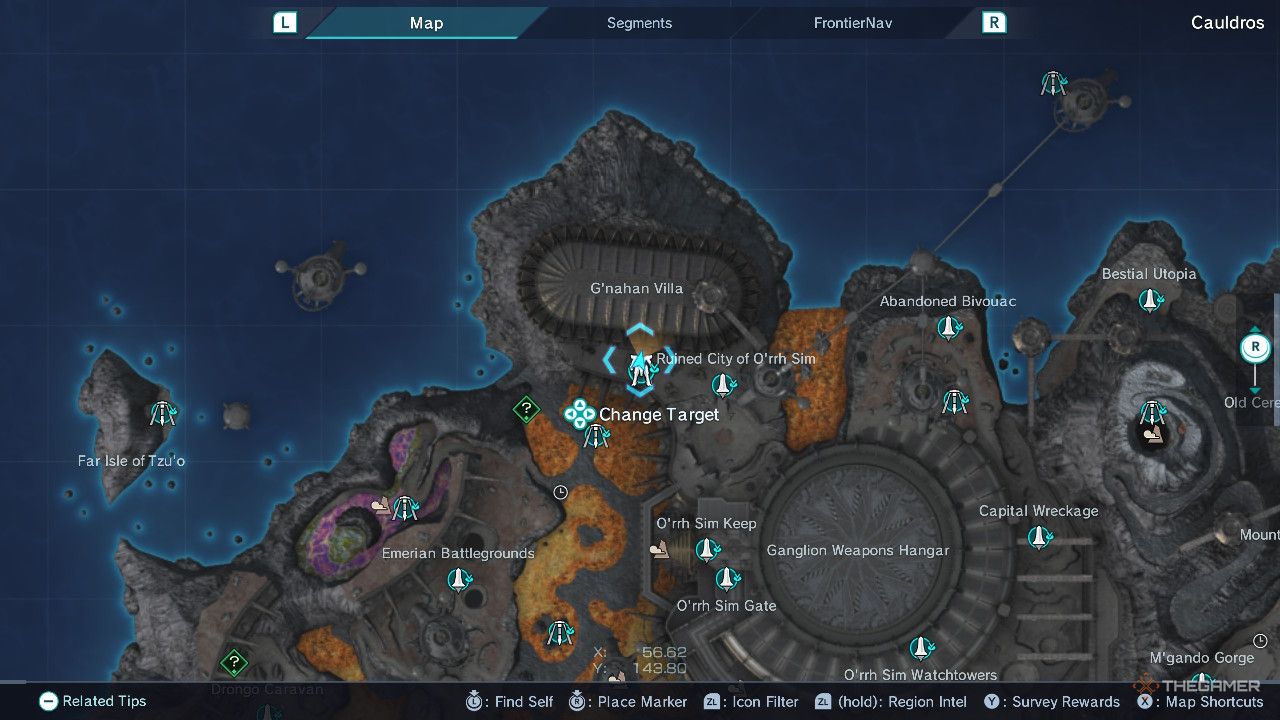 Xenoblade Chronicles x ganglion antropolis map.