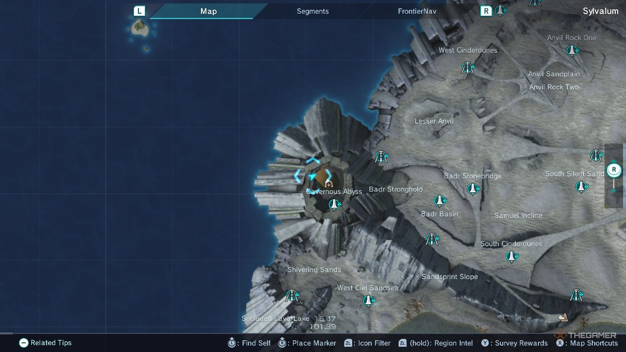 Xenoblade Chronicles x abyss reservoir map.