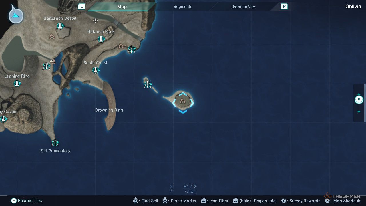 Xenoblade Chronicles x great washington isle map.