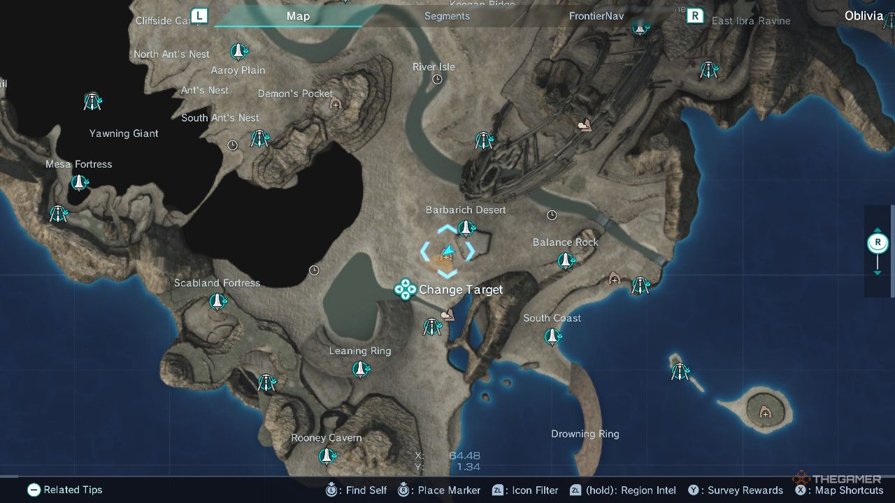 Xenoblade Chronicles x crater oasis map.