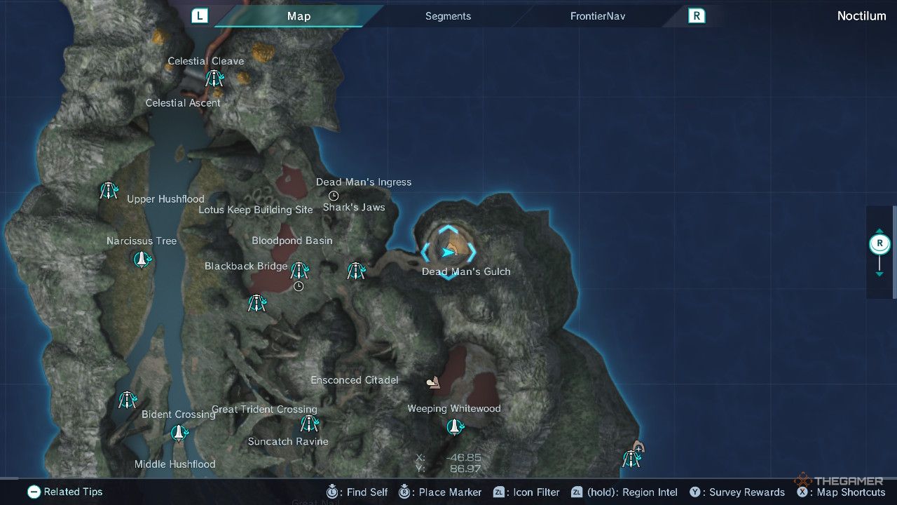 Xenoblade Chronicles x millstone ridge map.