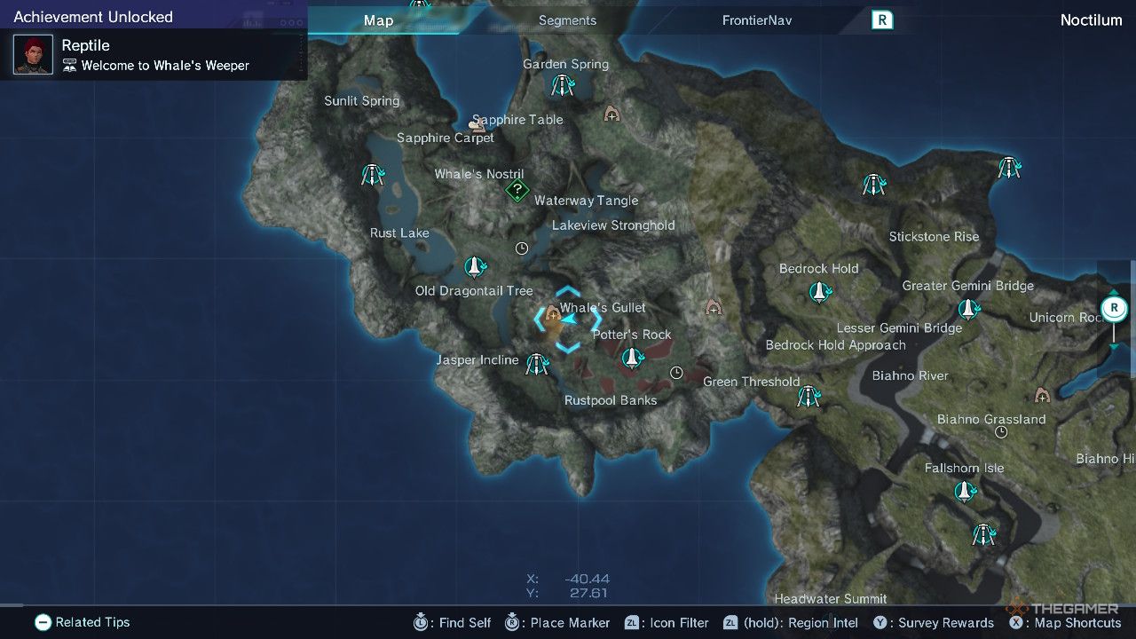 Xenoblade Chronicles x whale's weeper map.