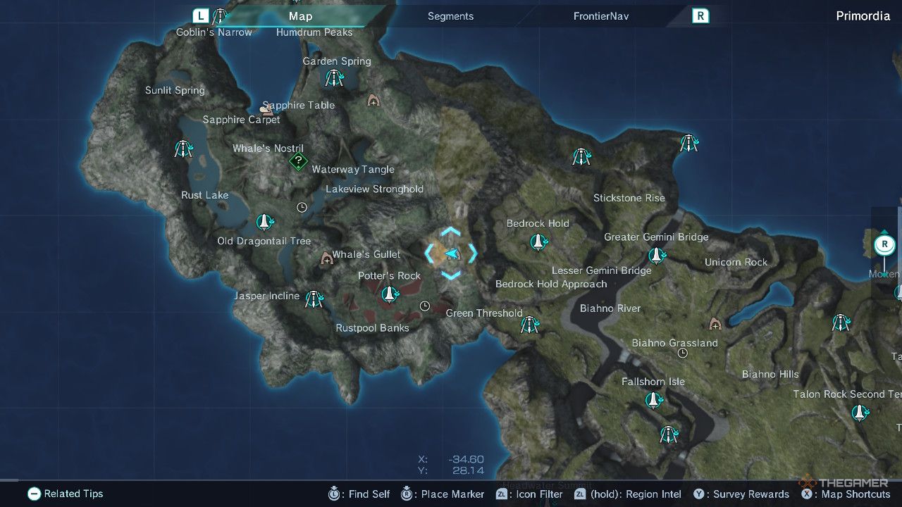 Xenoblade Chronicles x wonderment bluff map.