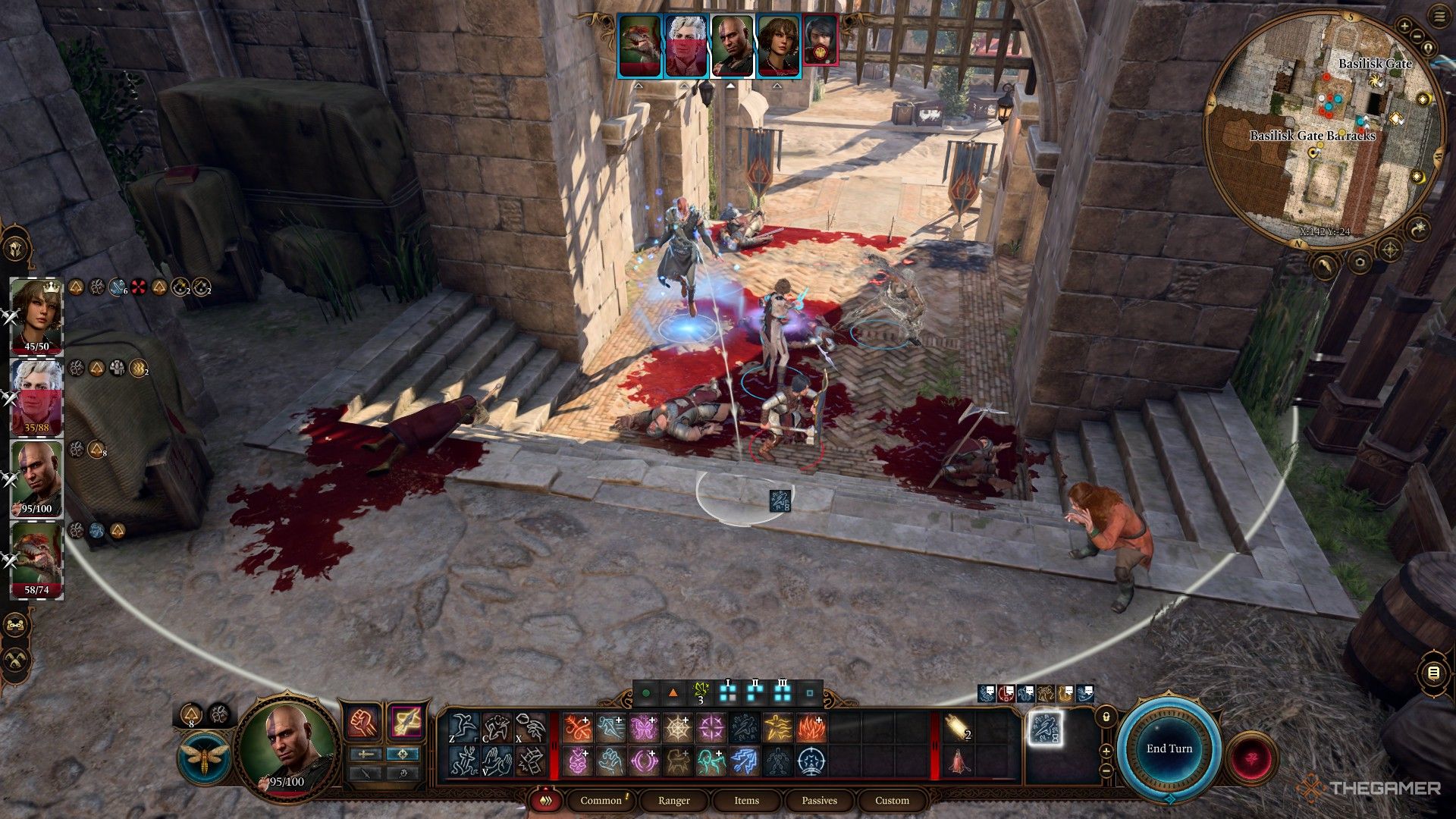 Swarmkeeper Ranger Minsc uses Writhing Tide to fly in Baldur's Gate 3.