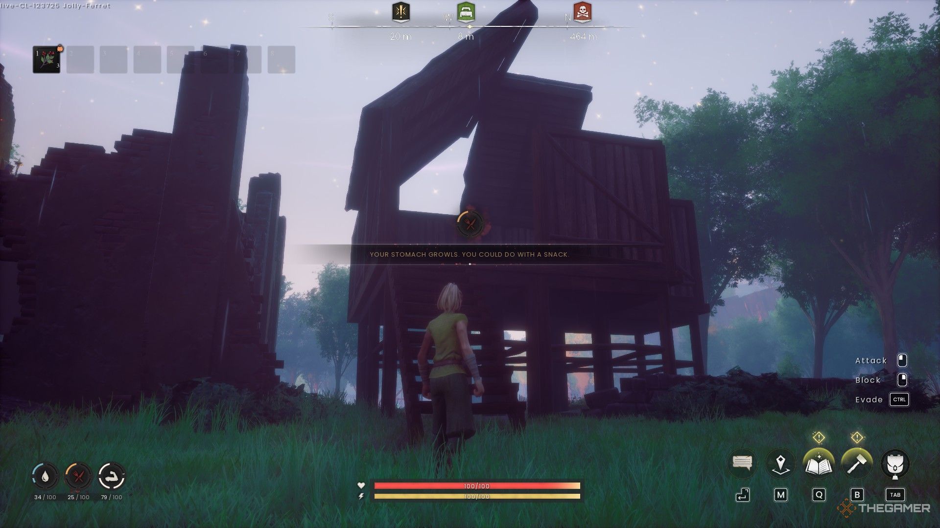A character approaches a chosen crafting location in Runescape Dragonwilds.