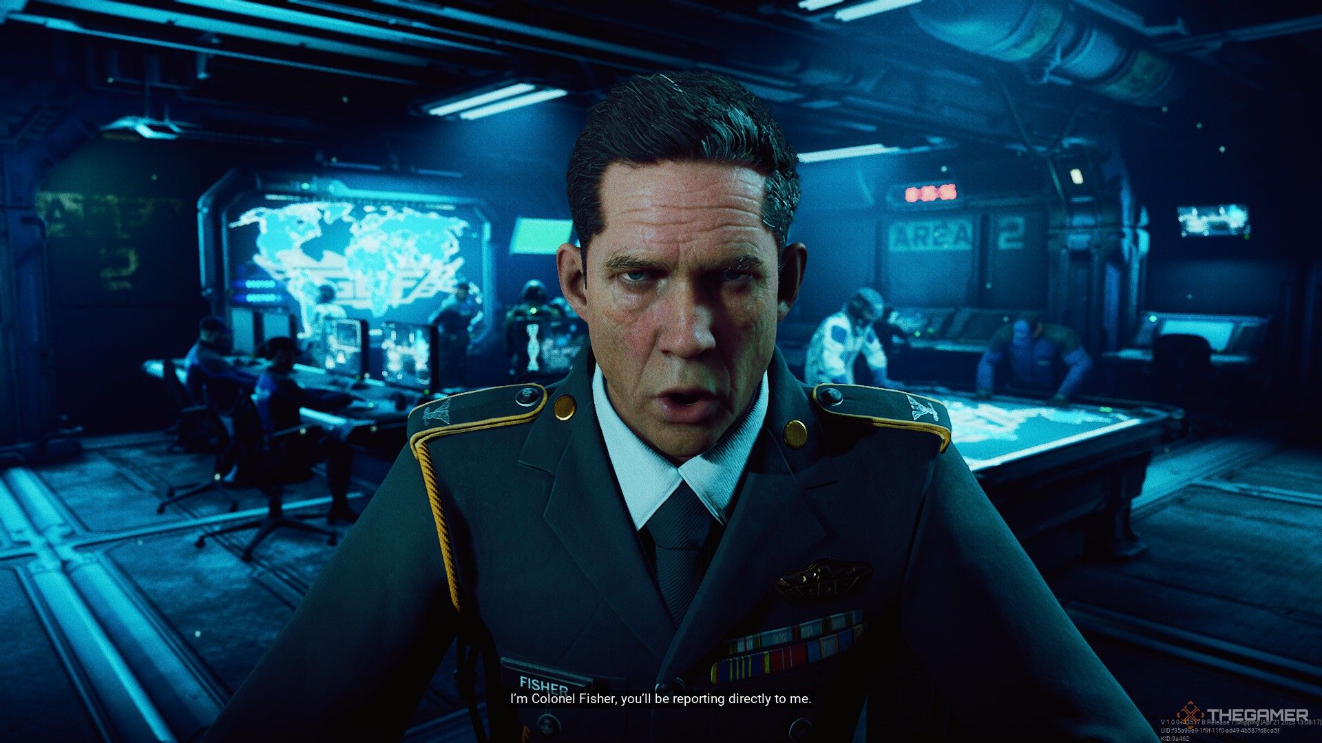 Tempest Rising: The GDF colonel greeting the player in the first mission.