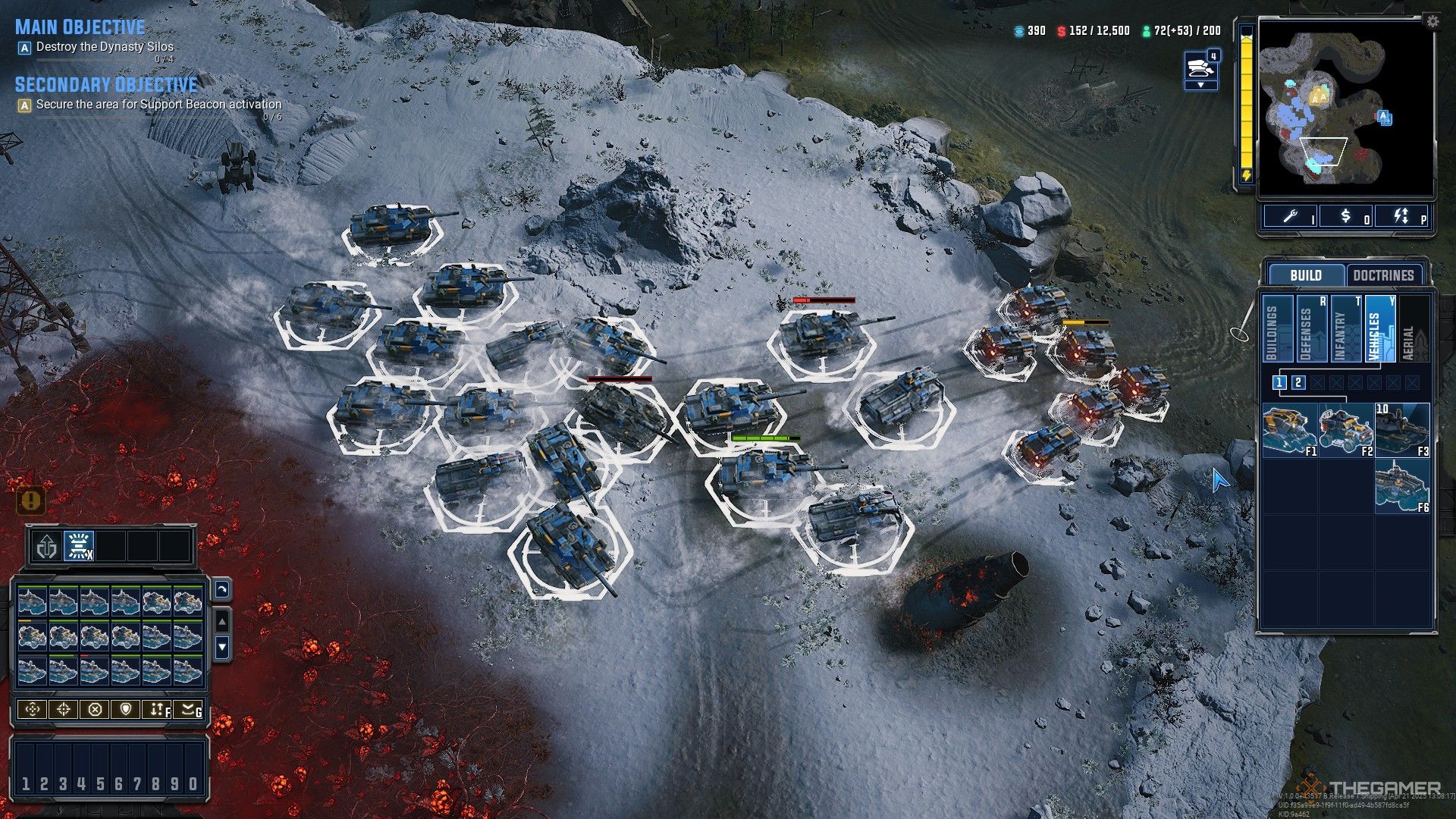 Tempest Rising: Vehicles grouped together by their top speed in a convoy.