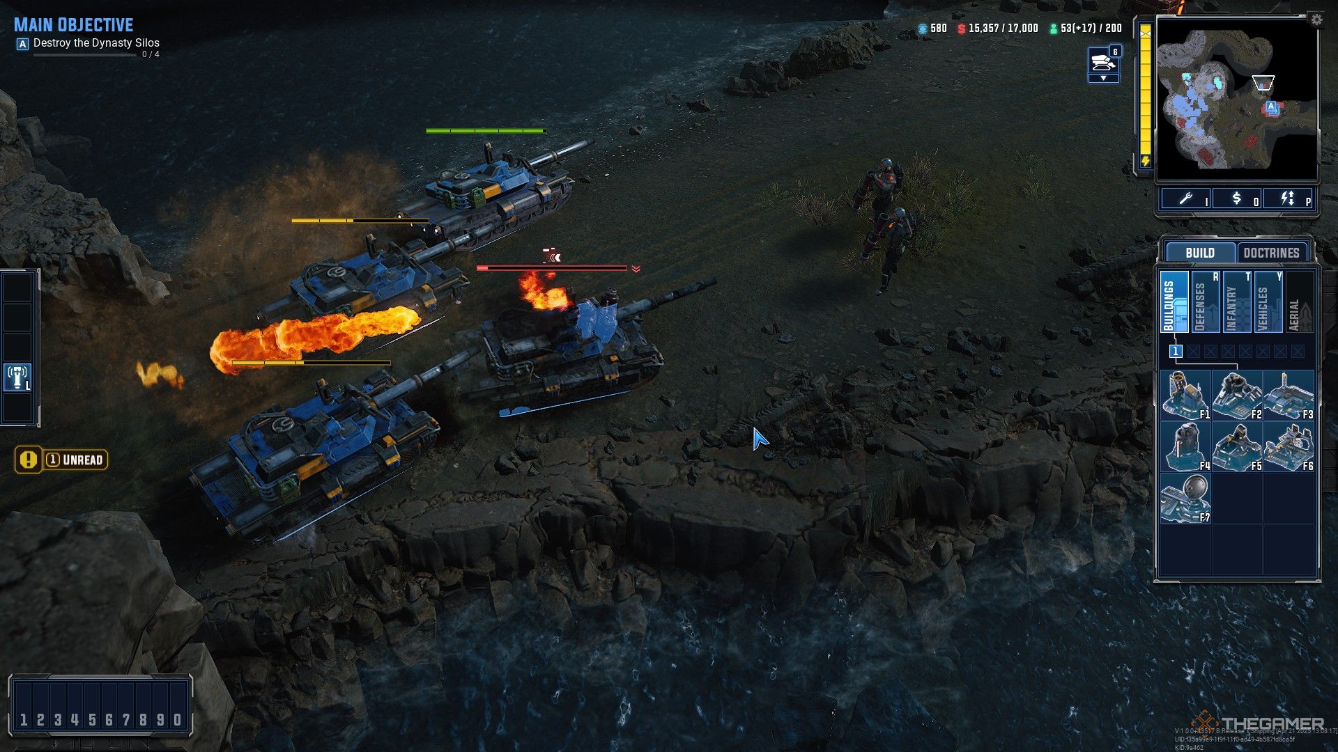 Tempest Rising: Tempest dynasty soldiers crushed under GDF tank treads.