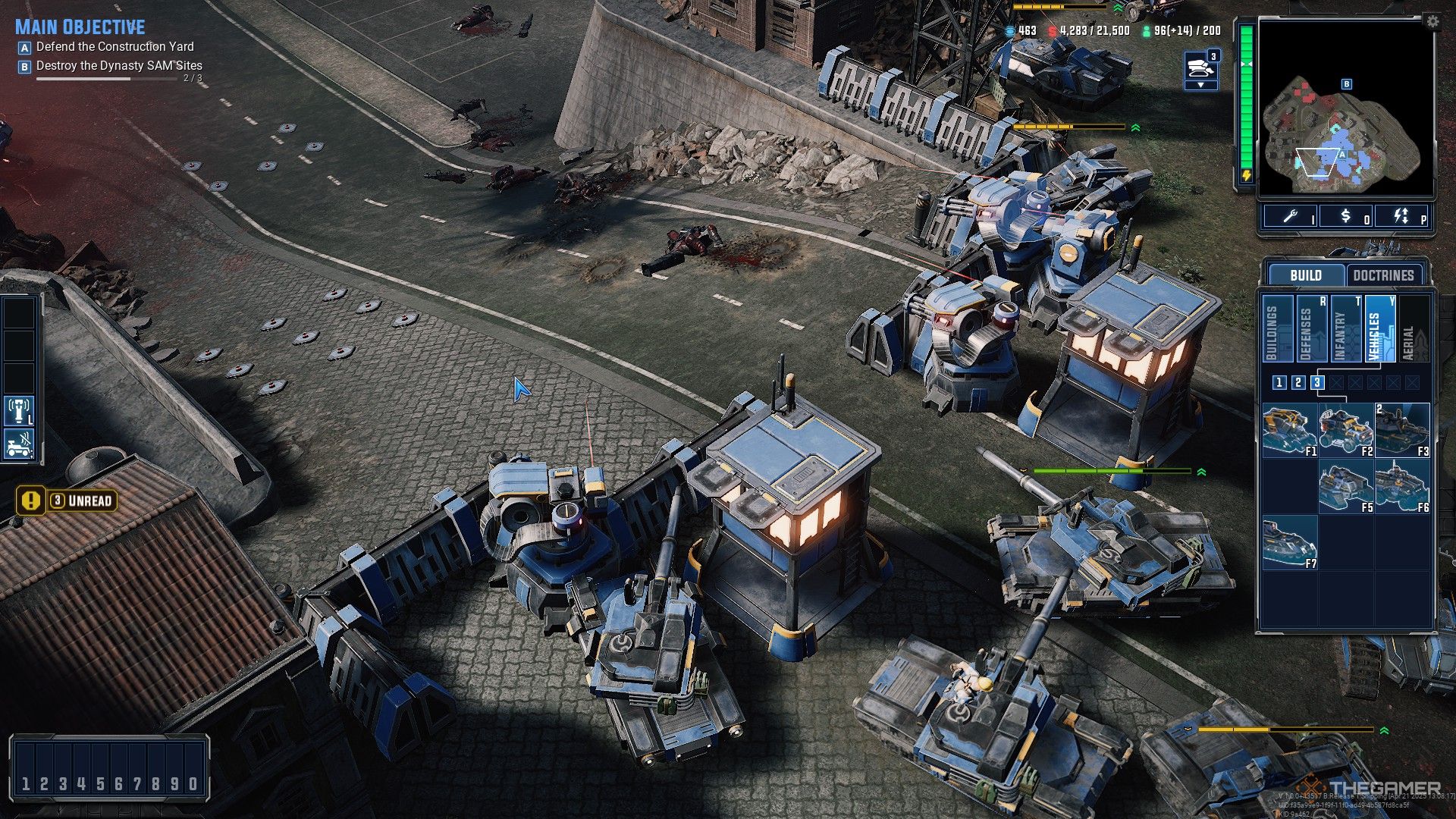 Tempest Rising: Multiple vehicles constructed across different windows.