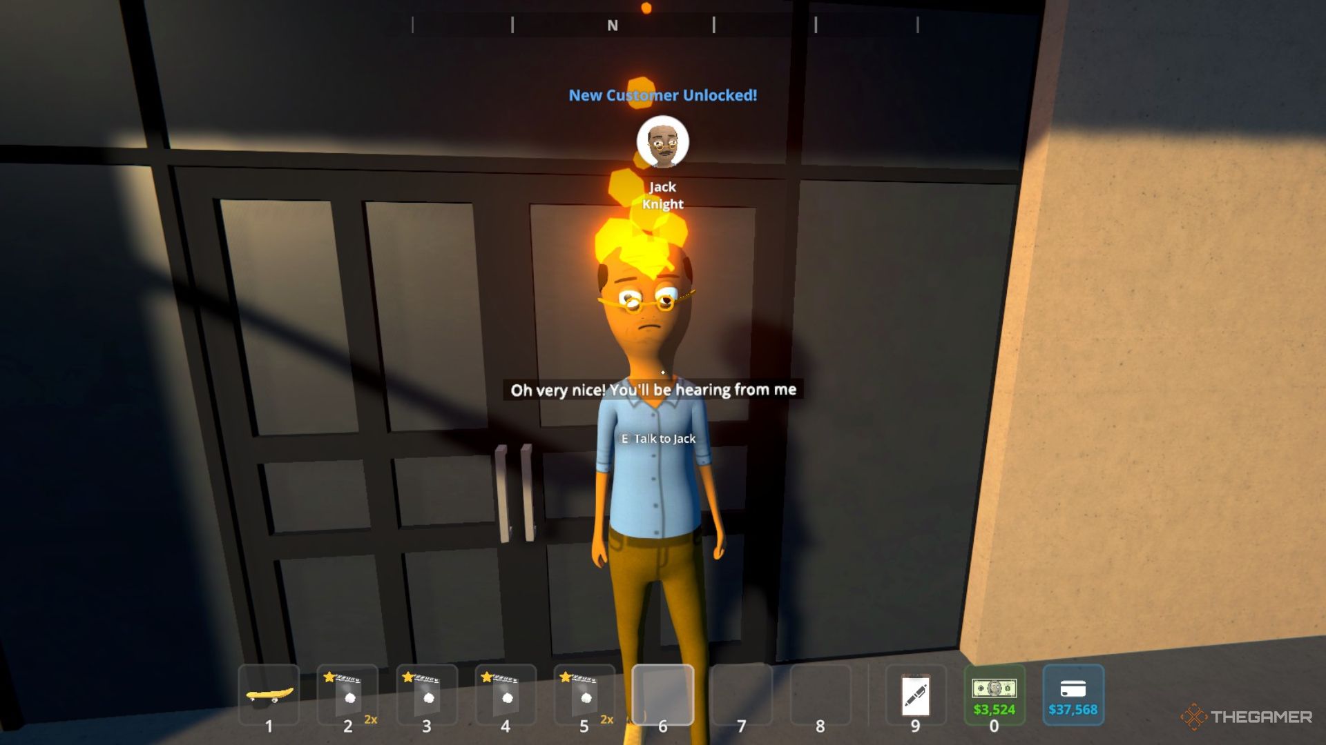 Player character unlocking Jack Knight as a new customer in Schedule 1.