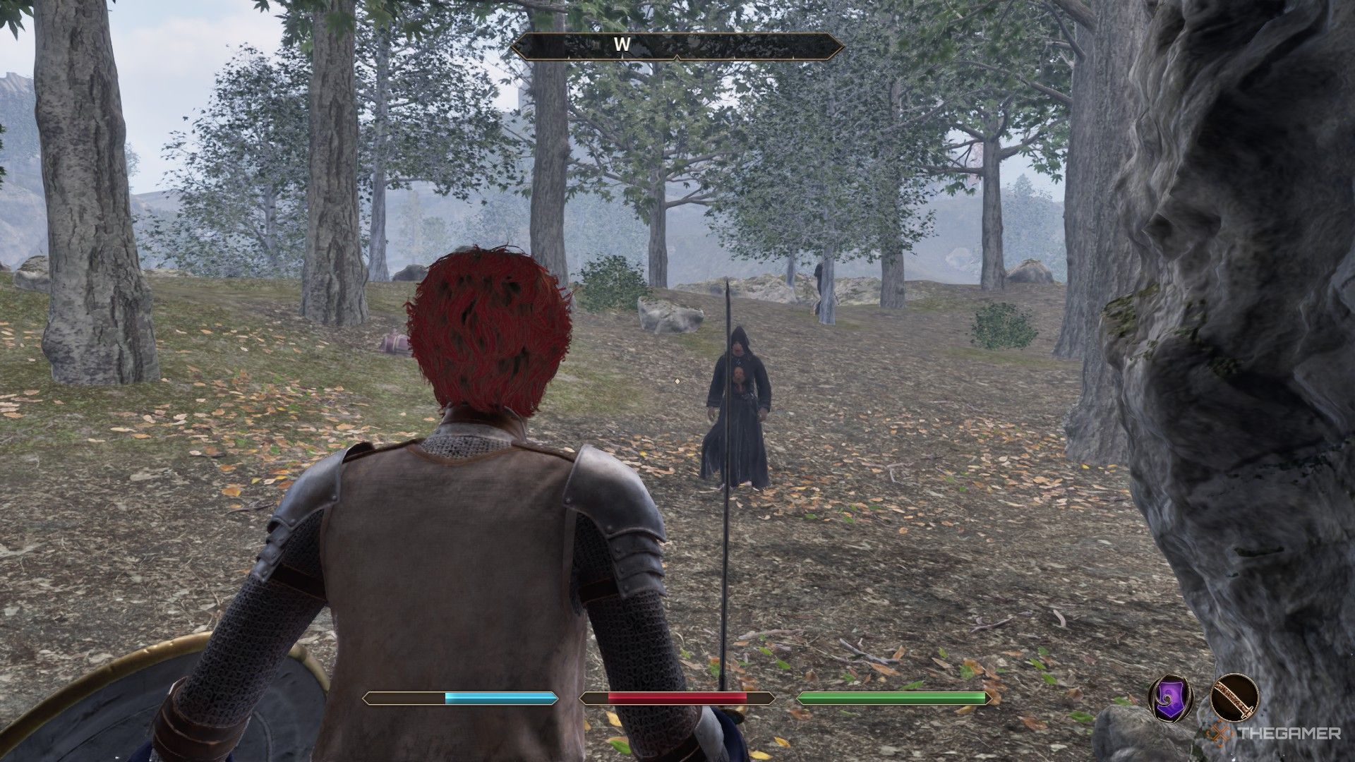 Player finds the lead necromancer assaulting Wellspring Cave in Oblivion Remastered.