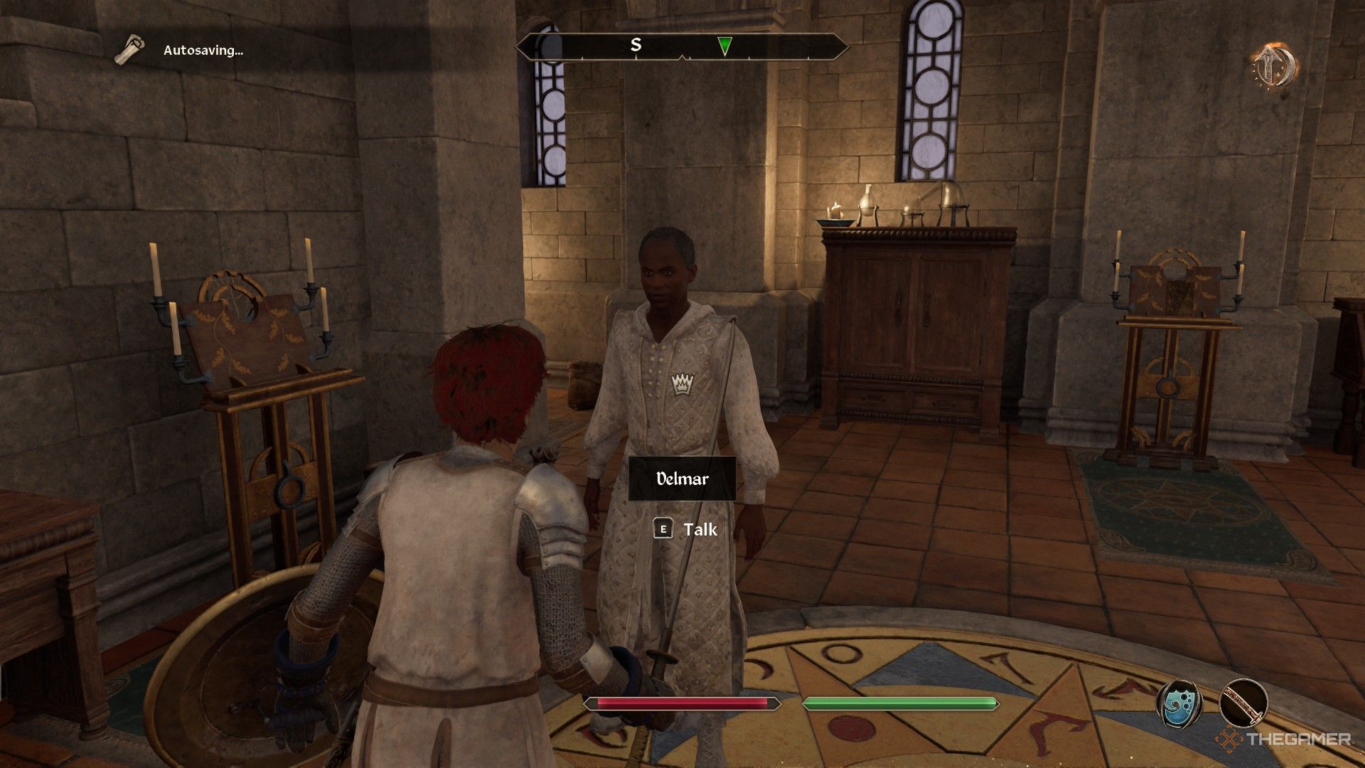 Player finds Delmar during the Mages' Staff quest in Oblivion Remastered.
