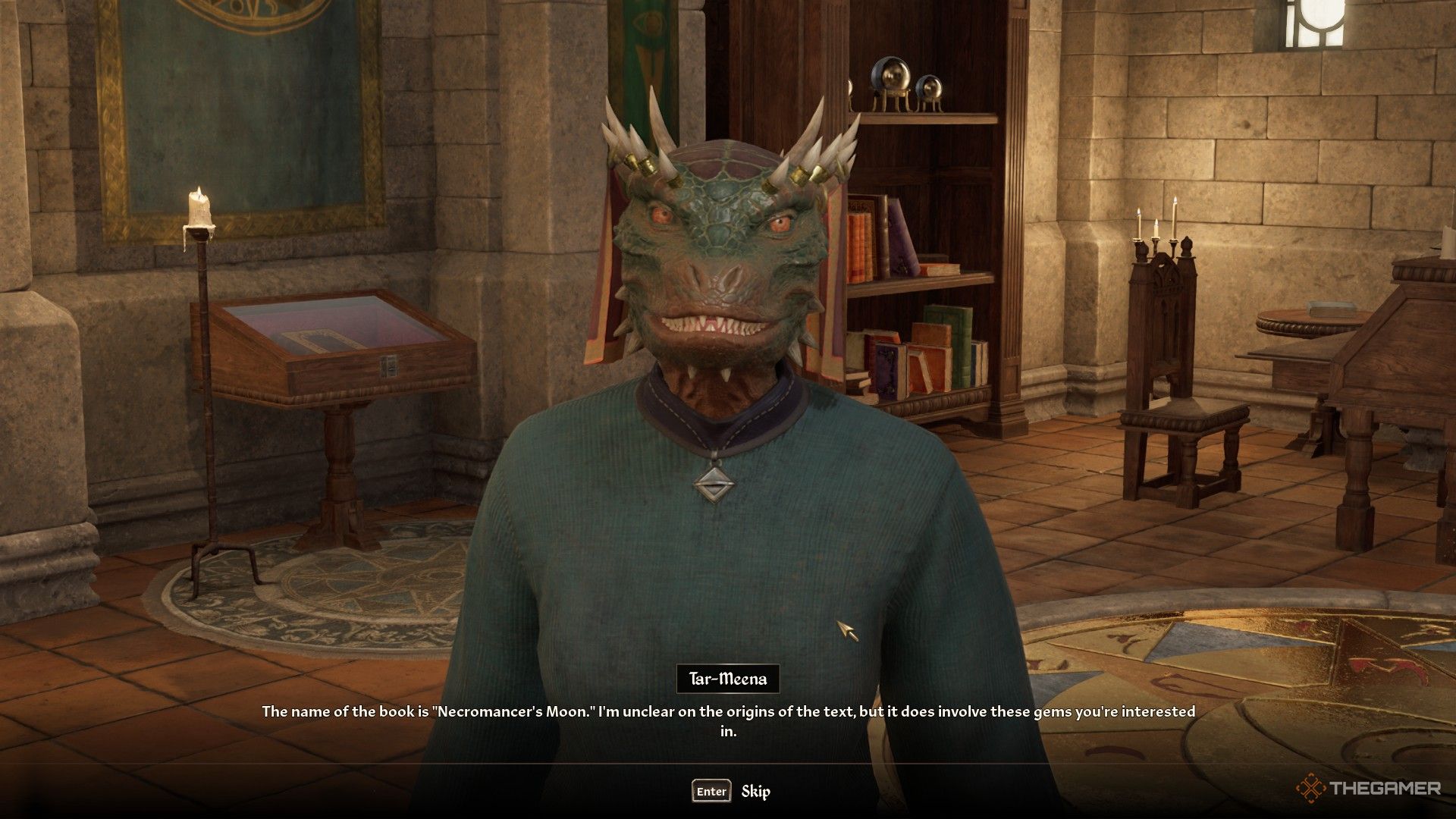 Tar-Meena tells the player about the Necromancer's Moon in Oblivion Remastered.