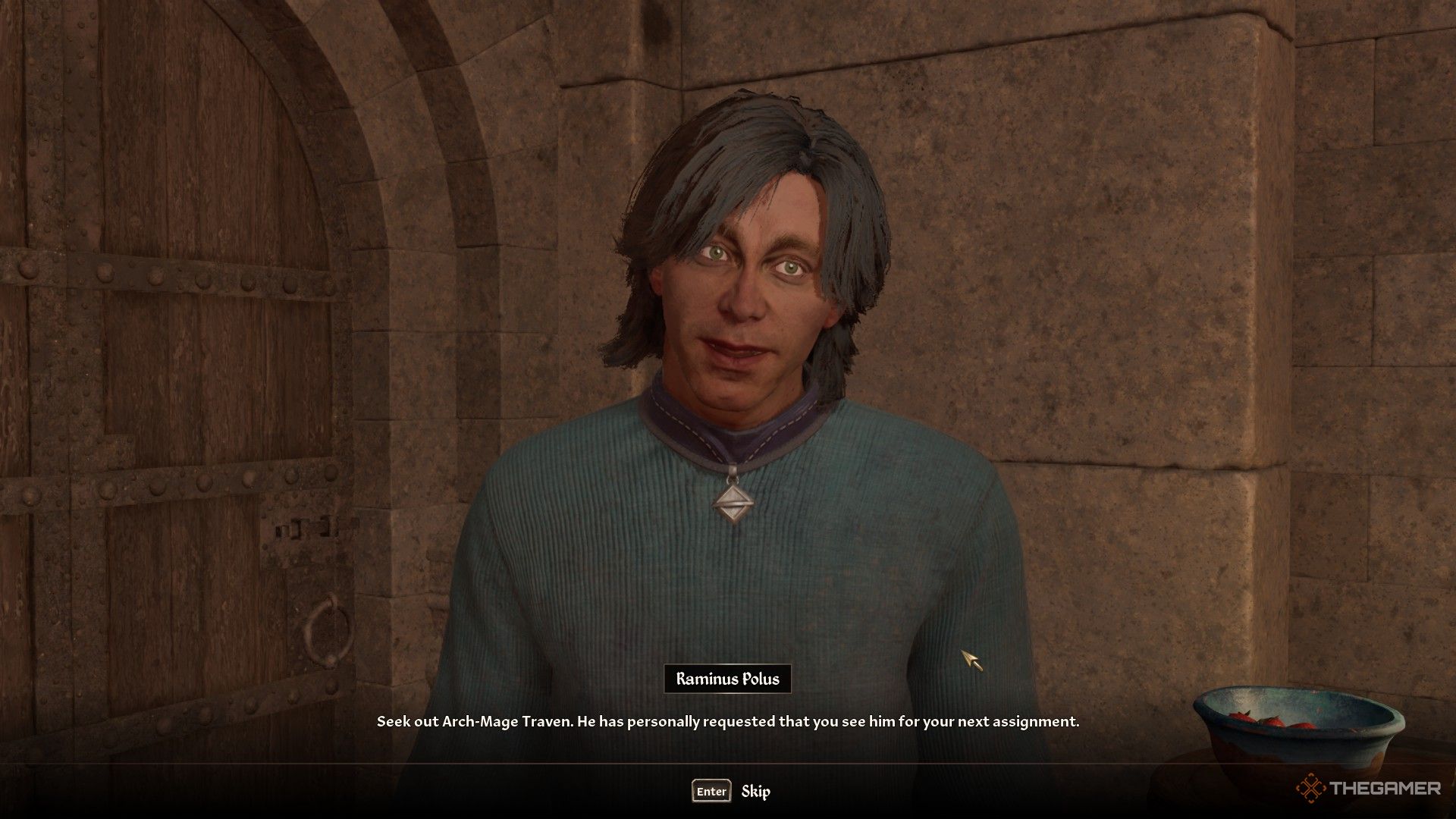 Raminus tells the player to seek out Archmage Traven for their next task in Oblivion Remastered.
