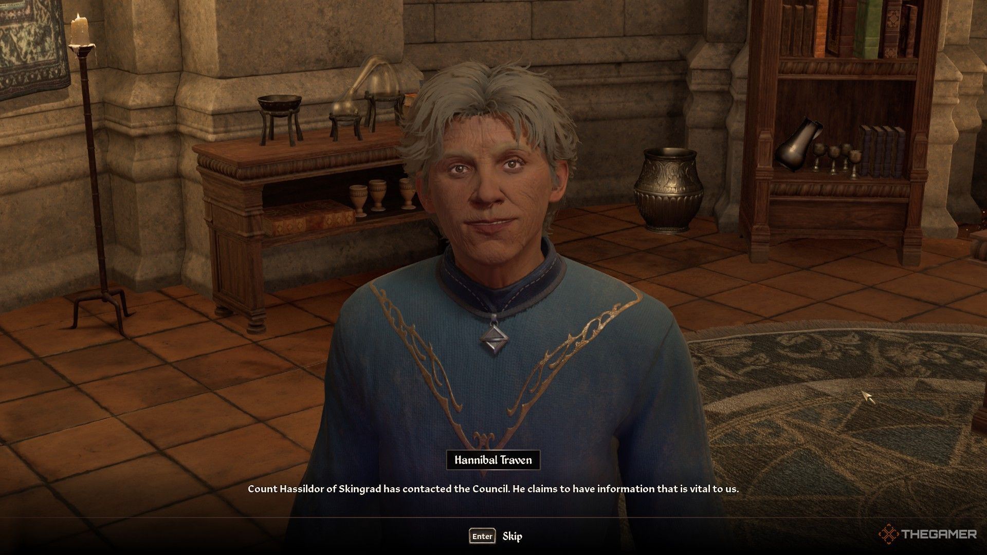 Archmage Traven tells the player Count Janus has asked for them in Oblivion Remastered.