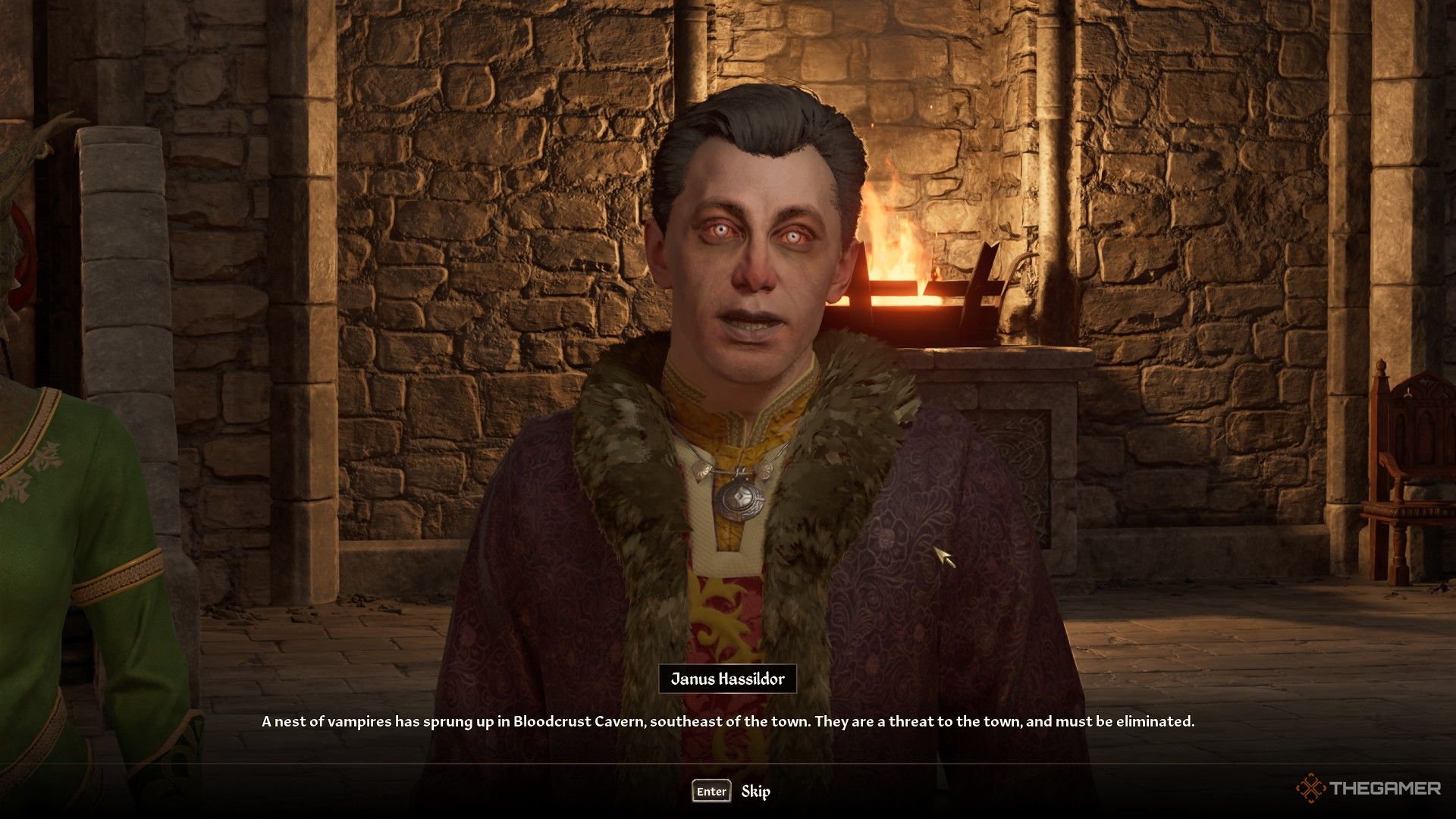 Count Janus tells the player about a nest of vampires in Oblivion Remastered.