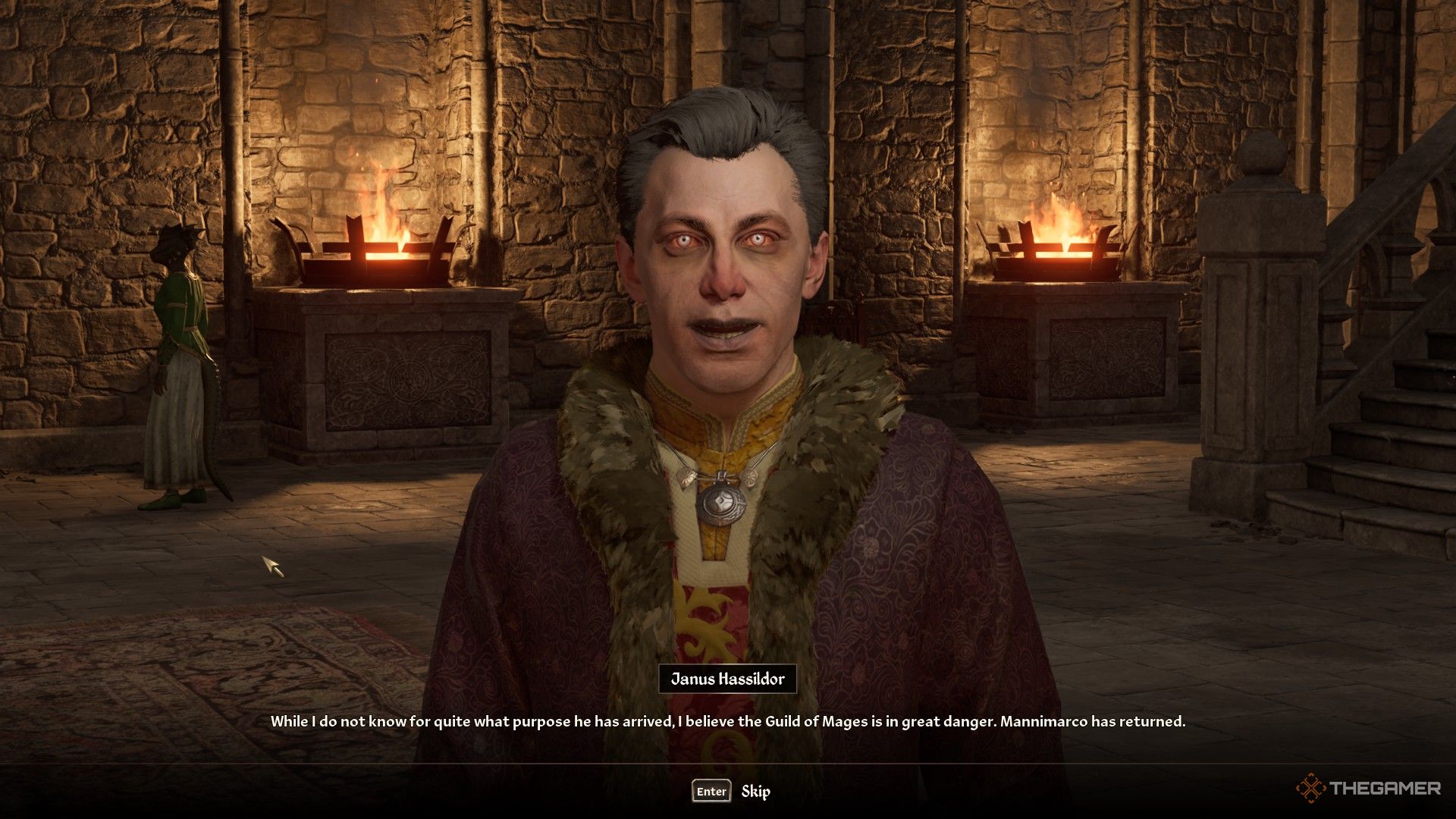 Count Janus tells the player that Mannimarco has returned to Tamriel in Oblivion Remastered.