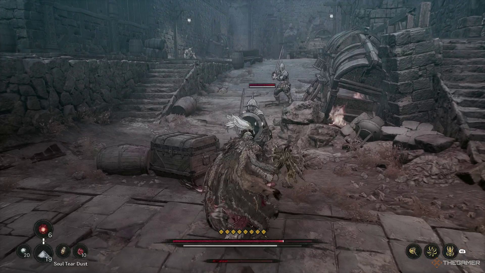 Fighting against the imperial soldiers in The First Berserker: Khazan.