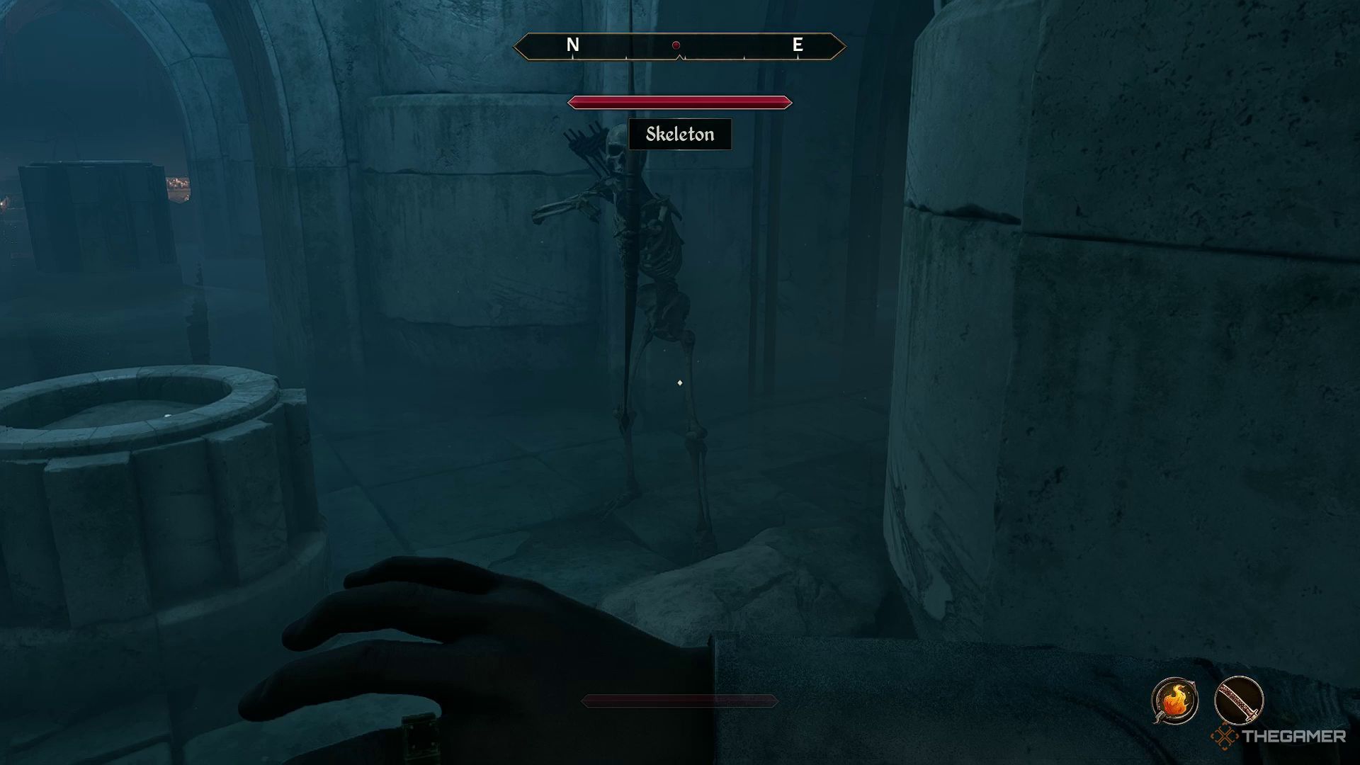 Skeleton inside Vanua in Oblivion Remastered.