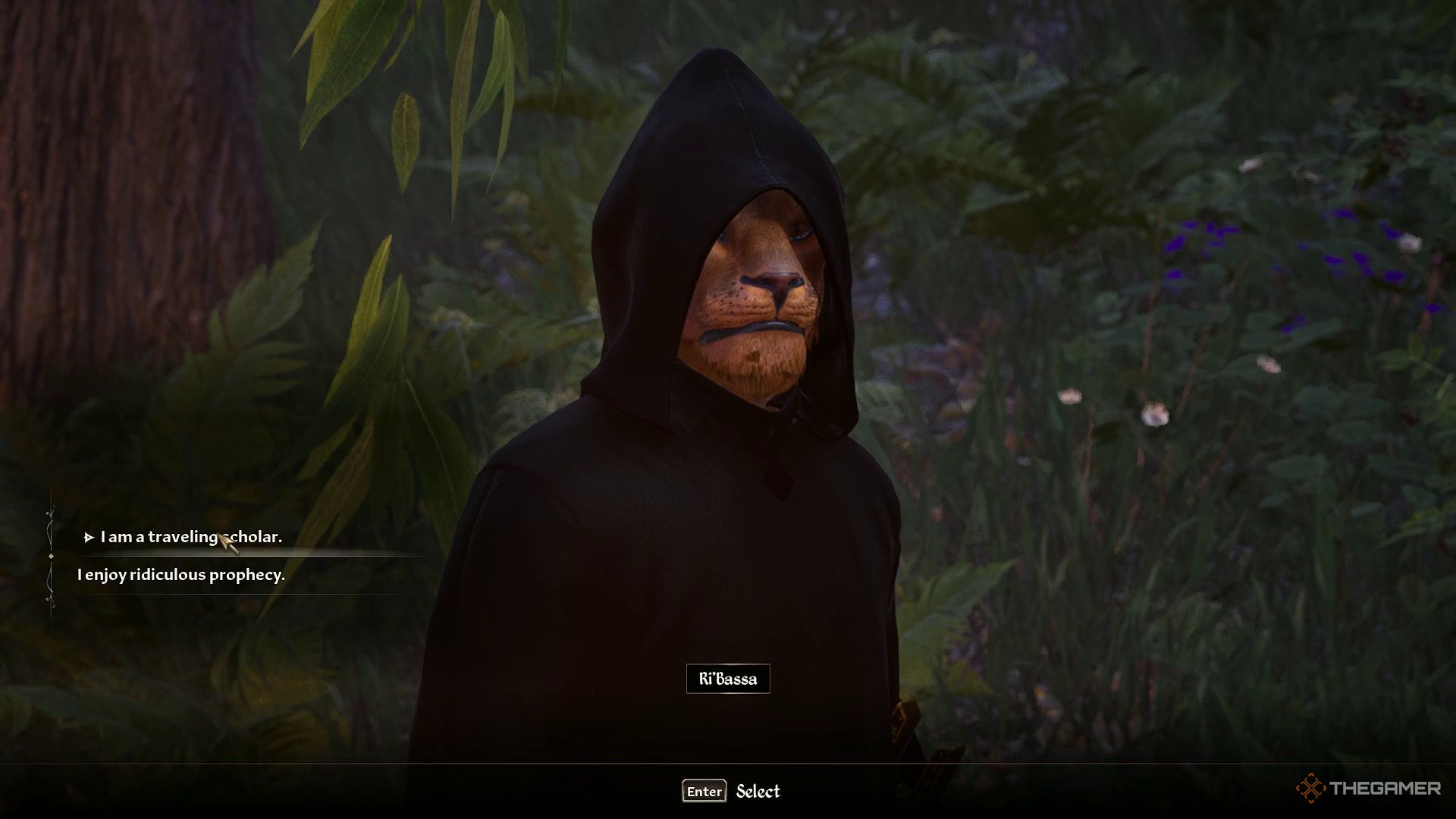 Answering Ri'Bassa in Oblivion Remastered.