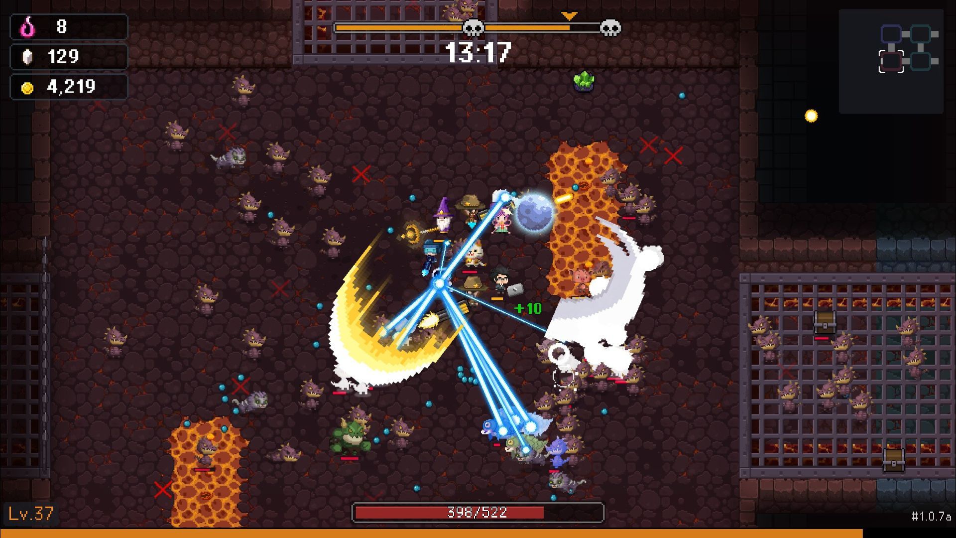 The Fortune Cat in I Am Legion: Stand Survivors uses a robot to mow down enemies with lasers. 