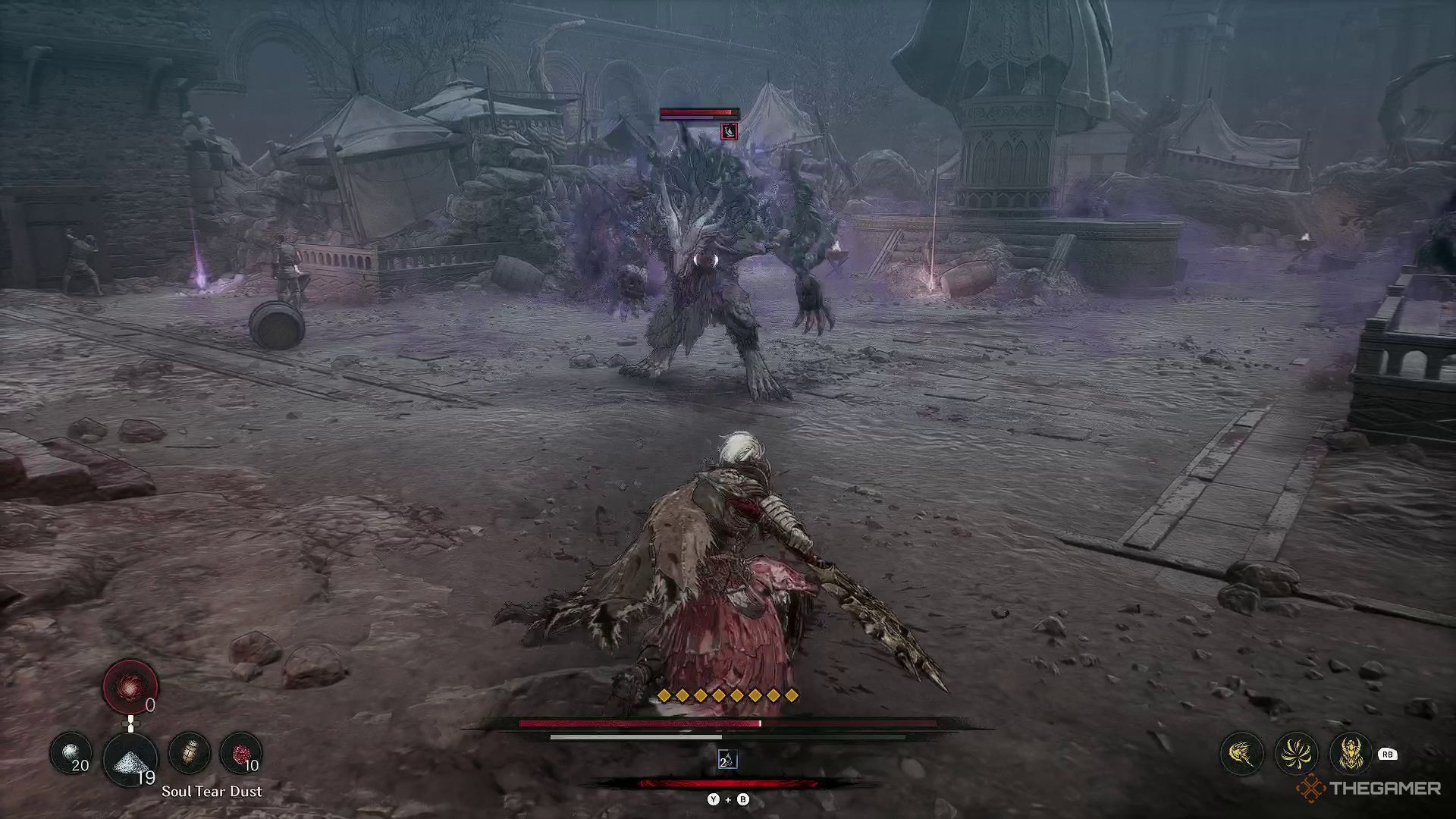 Fighting against a Beast of Madness in The First Berserker: Khazan.
