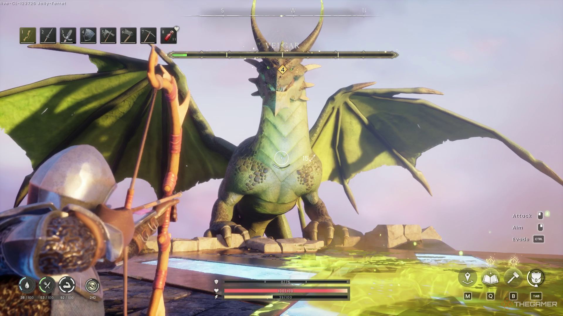 The player is about to defeat Velgar in Runescape: Dragonwilds.
