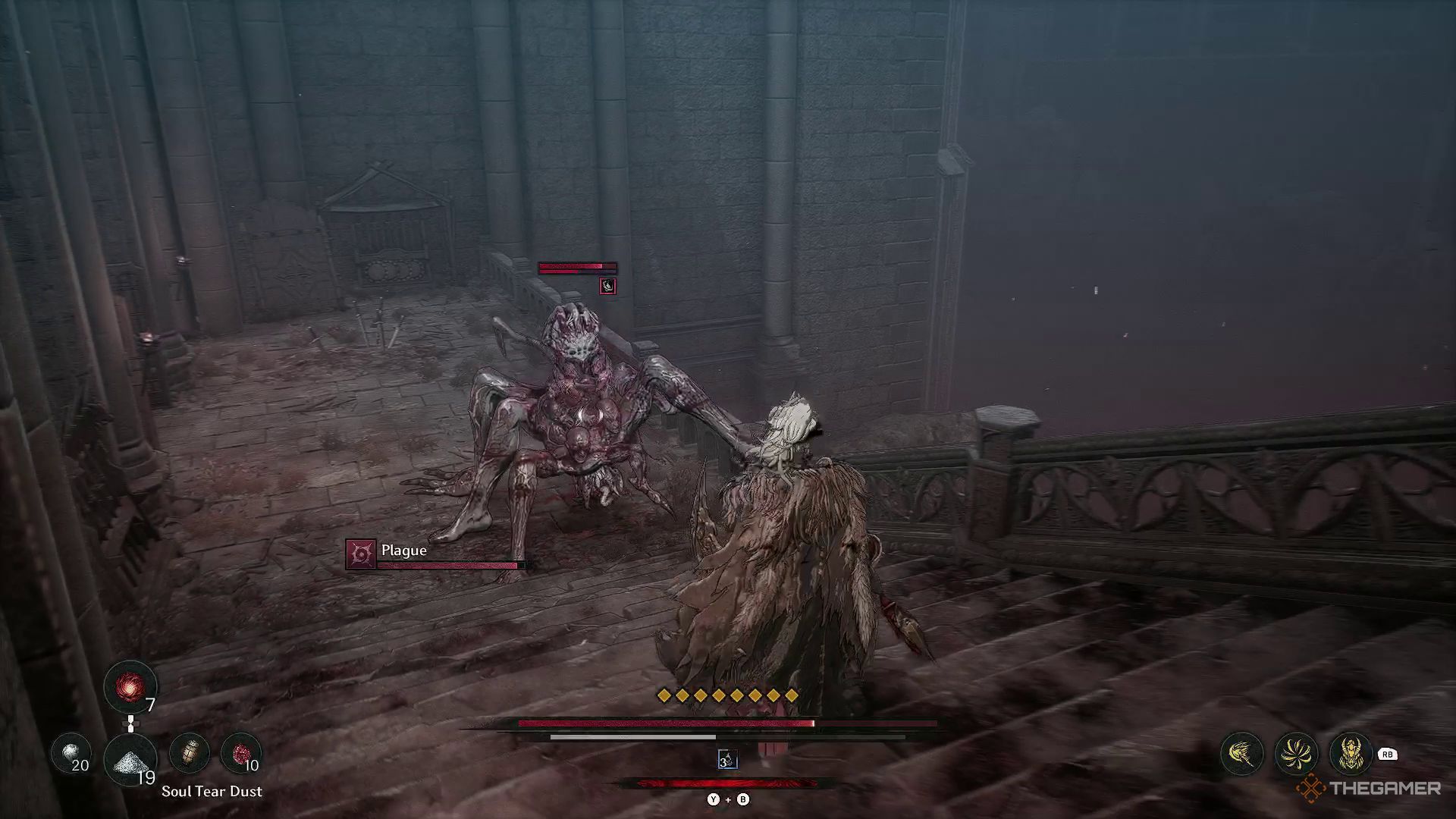 Fighting a Corrupted Creation in The First Berserker: Khazan.