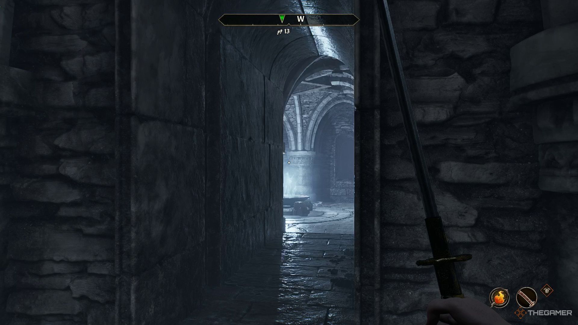 Tiny opening leading to the Alter of the Helm of the Crusader in Oblivion Remastered.